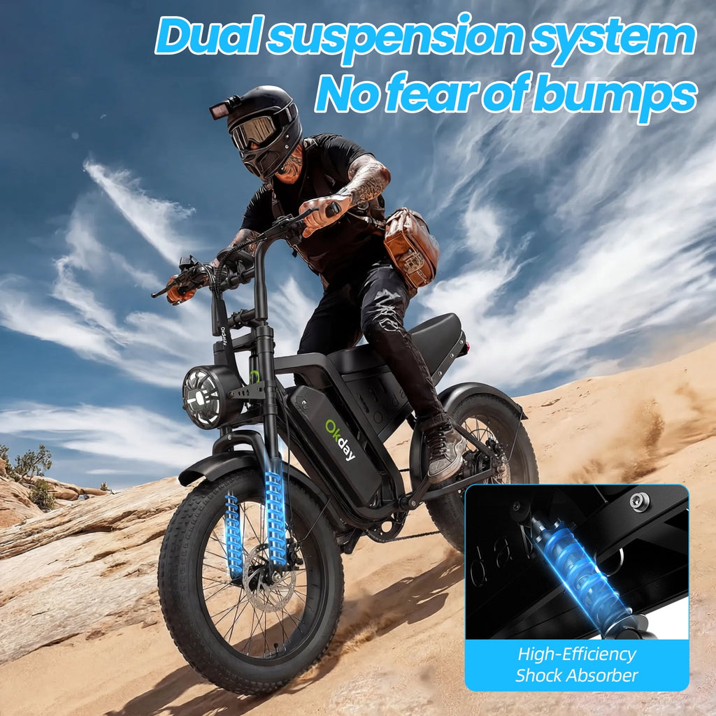 Deepower K3 Electric Bike for Adults, 1500W Peak Motor 28MPH Electric Dirt Bike, 48V 15Ah Removable Battery 20x4.0 Fat Tire Ebike, Dual Suspension 7-Speed Moped Bicycle, UL 2849 Certified Electric Bikes