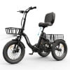 SPACEWALK Adult 3 Wheel Electric Tricycle, 18×3.0 Fat Tires, 48V 15AH battery 700W Peak Motor Up to 60 Miles Range, 18 MPH Adjustable Backrest Electric Bikes Electric Bikes