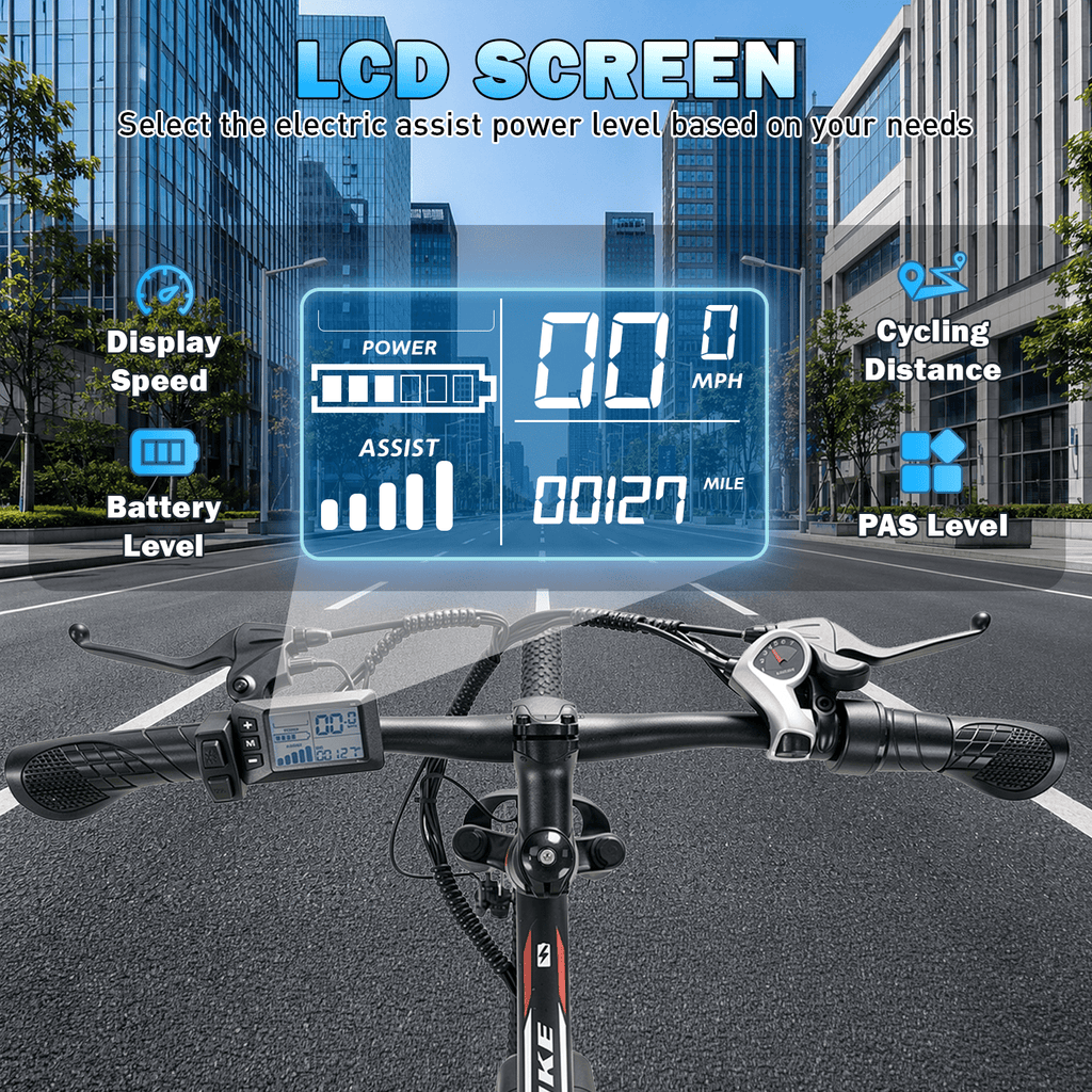 Adults 20MPH Electric Mountain Bicycles,500W Peak 749W Motor, 40 Miles Range,26 Commuting E bike with 432Wh Removable Battery,7 Speeds,UL2849 Certified Electric Bikes