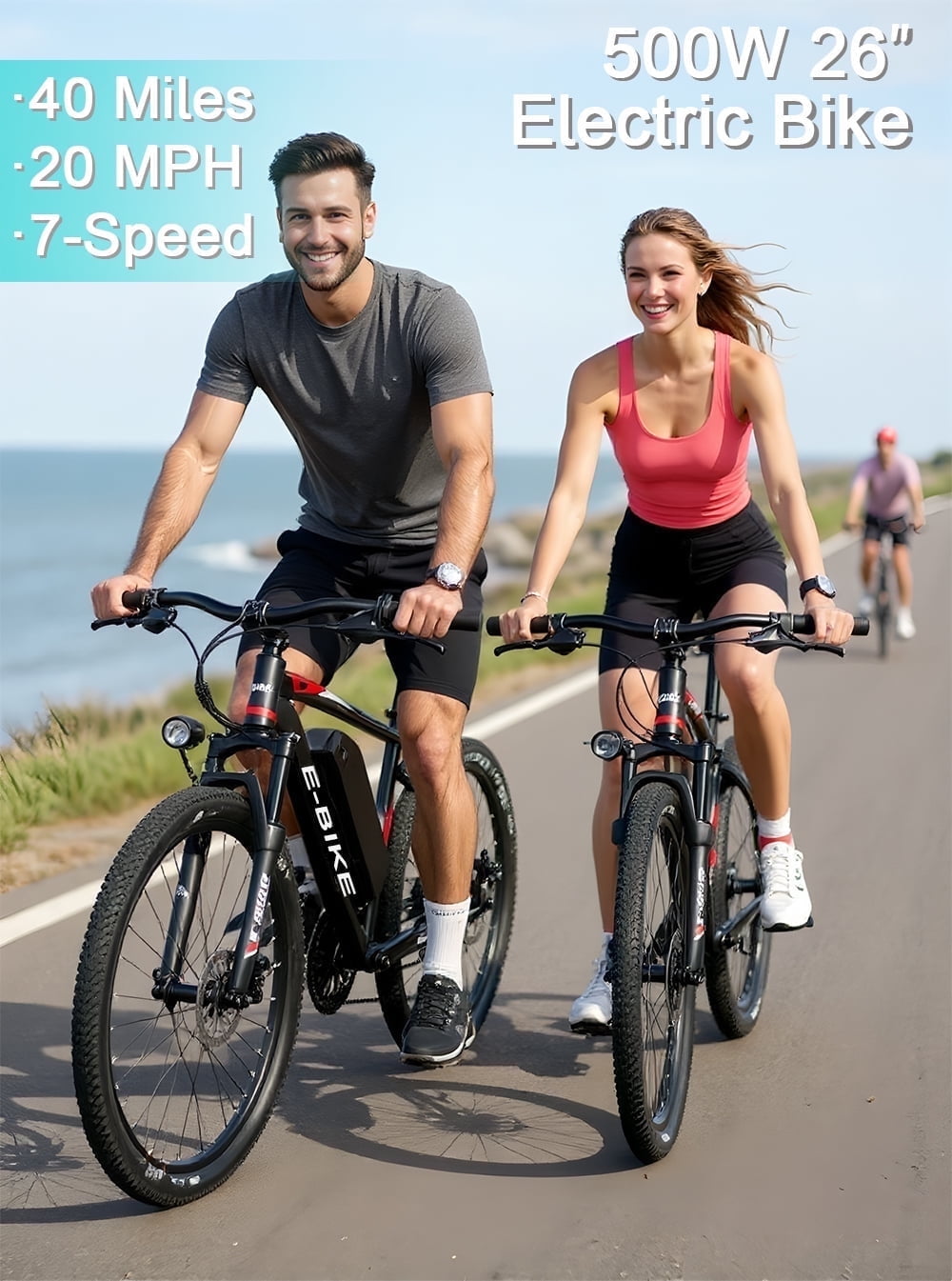 APYEAR Electric Bike for Adults,26 E-Mountain Bicycle,18-30+ Miles,48V Battery,20Mph,750W Peak Electric Bicycles UL 2849 Electric Bikes