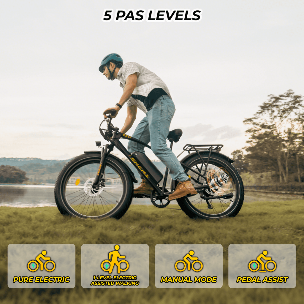 Skeri Electric Bike, 26x4.0 Fat Tire E Bike, 500W (Peak 1000) Motor, 48V 15.6Ah Removable Electric Bike for Adults, 60 Miles & 25 mph, Electric Bicycle with 7 Speed and Front Suspension Electric Bikes
