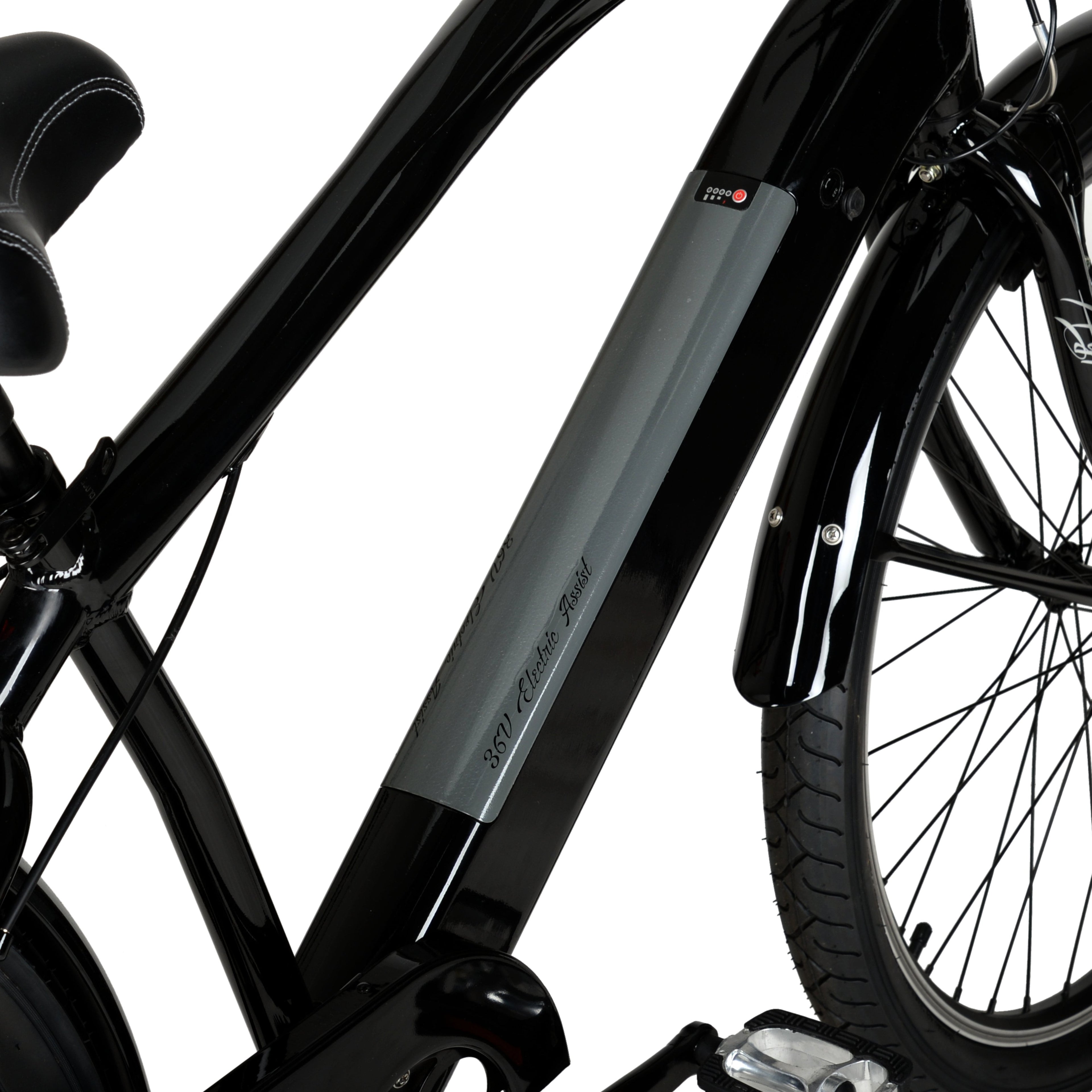 Hyper Bicycles 26 36V Men's Electric Cruiser E-Bike with Pedal-Assist, 250W Motor, Black Electric Bikes