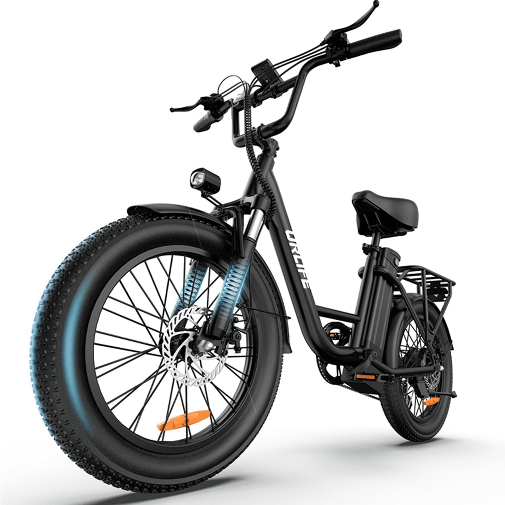 URLIFE 3.0 Fat Tire Ebike, 20 Electric Bicycles for Adult, 750W Peak Motor, 48V 13AH Remobavle Battery, 7-Speed Commuting Ebike, UL2849-Black Electric Bikes