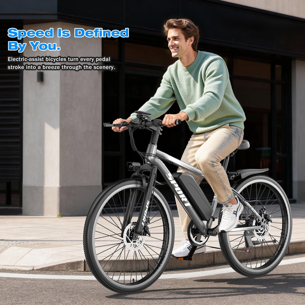 GWEIT 26Electric Bike for Adults, 1500W Peak Mountain E-Bike with 25MPH 45Miles Range Electirc Mountain Bike, 48V 10.4Ah Removable Battery, UL2849 Certified Electric Bikes