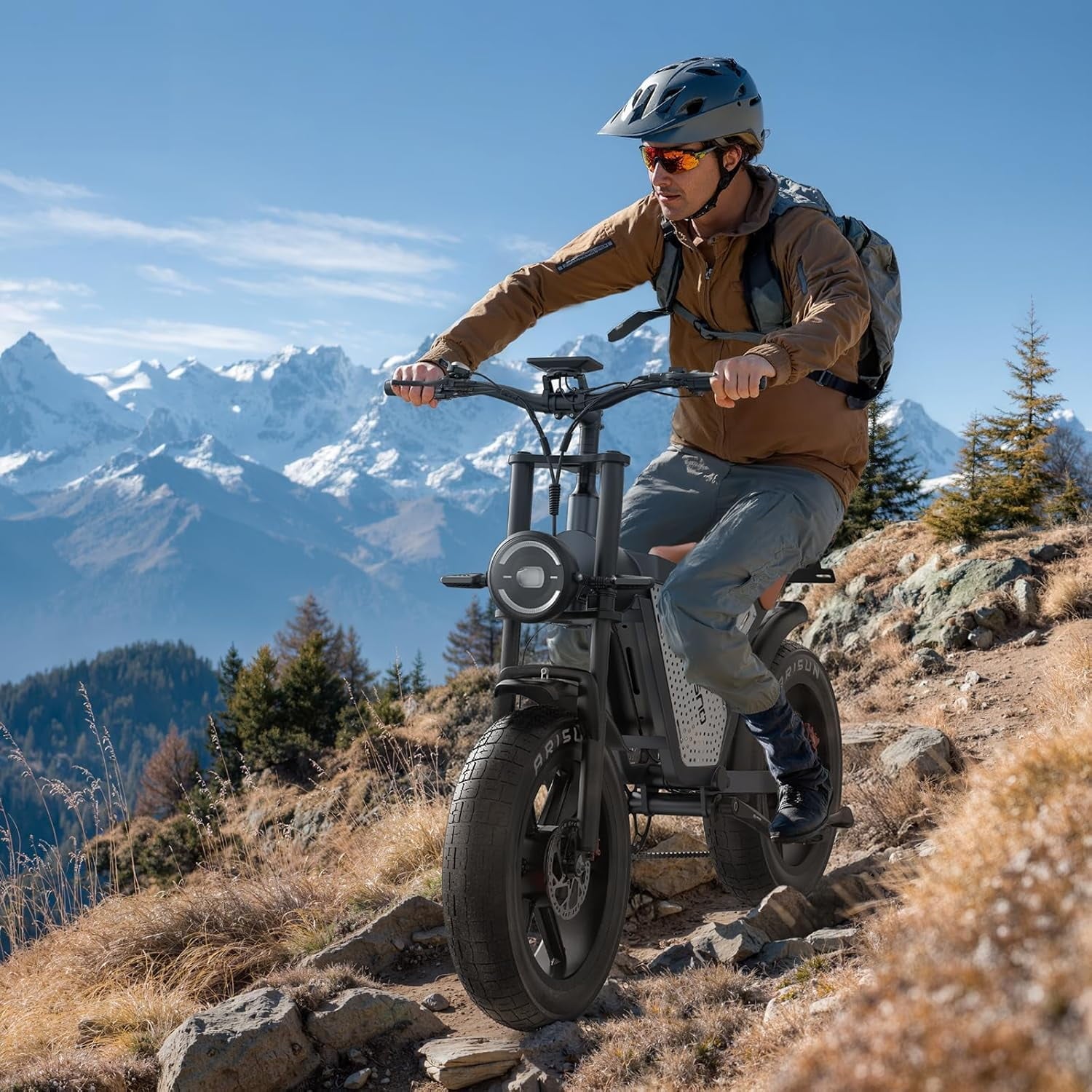 JANSNO Electric Bike,1500W Motor Electric Bike for Adults with 48V 23Ah Battery,31MPH 120 Miles,20 x 4.0 Electric Dirt Bike,7-Speed Off Road ebike UL Certified for Mountains, Snow, Sand Electric Bikes