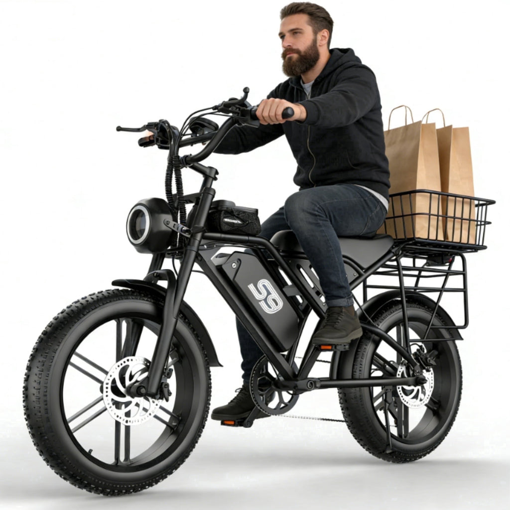 ASKGO 48V 20Ah Electric Bike for Adults, 2200W Peak 750W Fat Tire Off-Road Ebike, 30MPH & 75 Miles, Cargo Ebike,NFC Unlock Electric Dirt Bike,UL2849 Electric Bikes