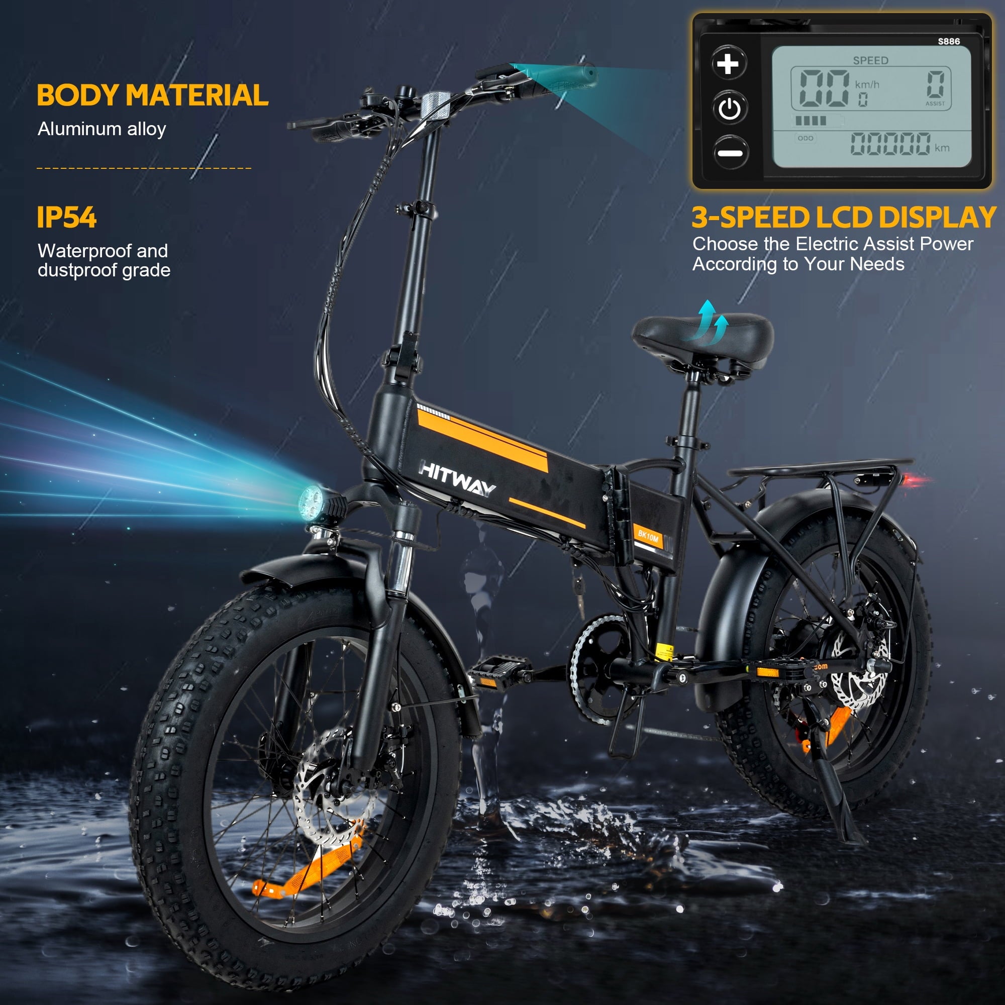 HITWAY BK10M Electric Bicycles with 750W Motor, Electric Bike for Adults 20 x4.0 Fat Tire, 48V 12AH Removable Battery E Bike, UL2849 Certified Electric Bikes