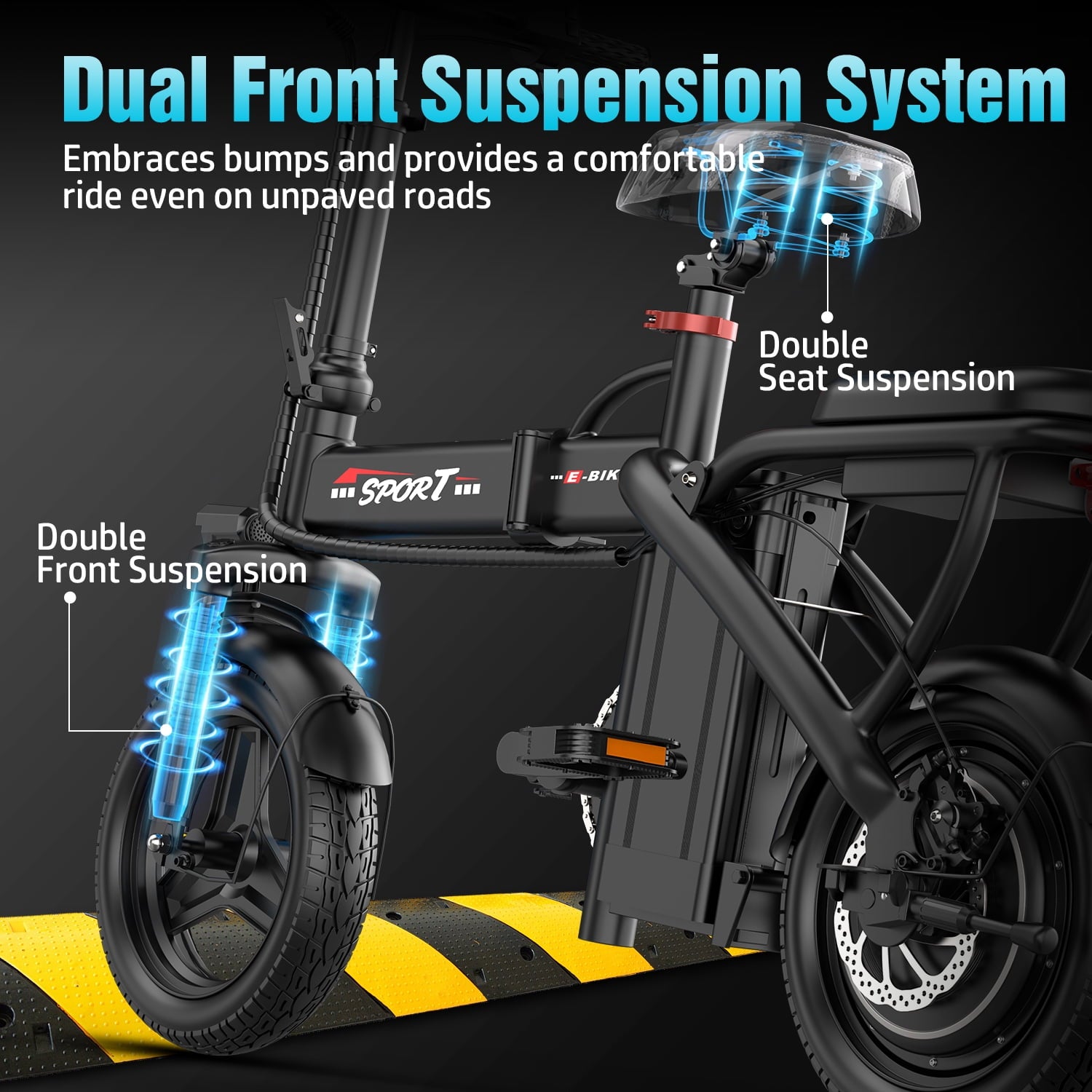 PIKA 750W Foldable Electric Bike for Adults, 48V 10Ah Removable Battery, 14 Ebike, Electric Mini Bike,The range is 25 miles UL 2849 Electric Bikes