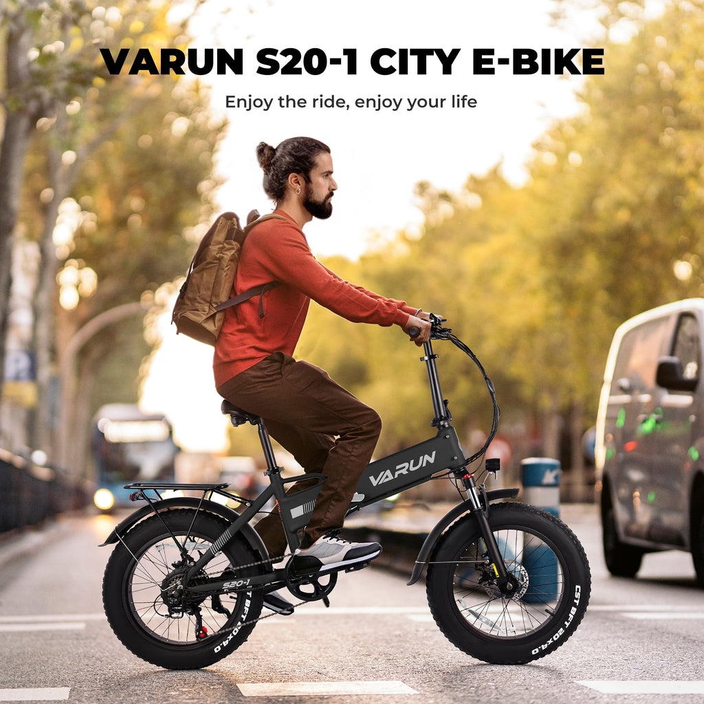 VARUN 20Folding Electric Bike for Adults,Ebike with 750W Peak Motor,48V 624Wh Removable Battery,25 mph,up to 62 miles Range,7-Speed Gears,LCD Display Electric Bikes