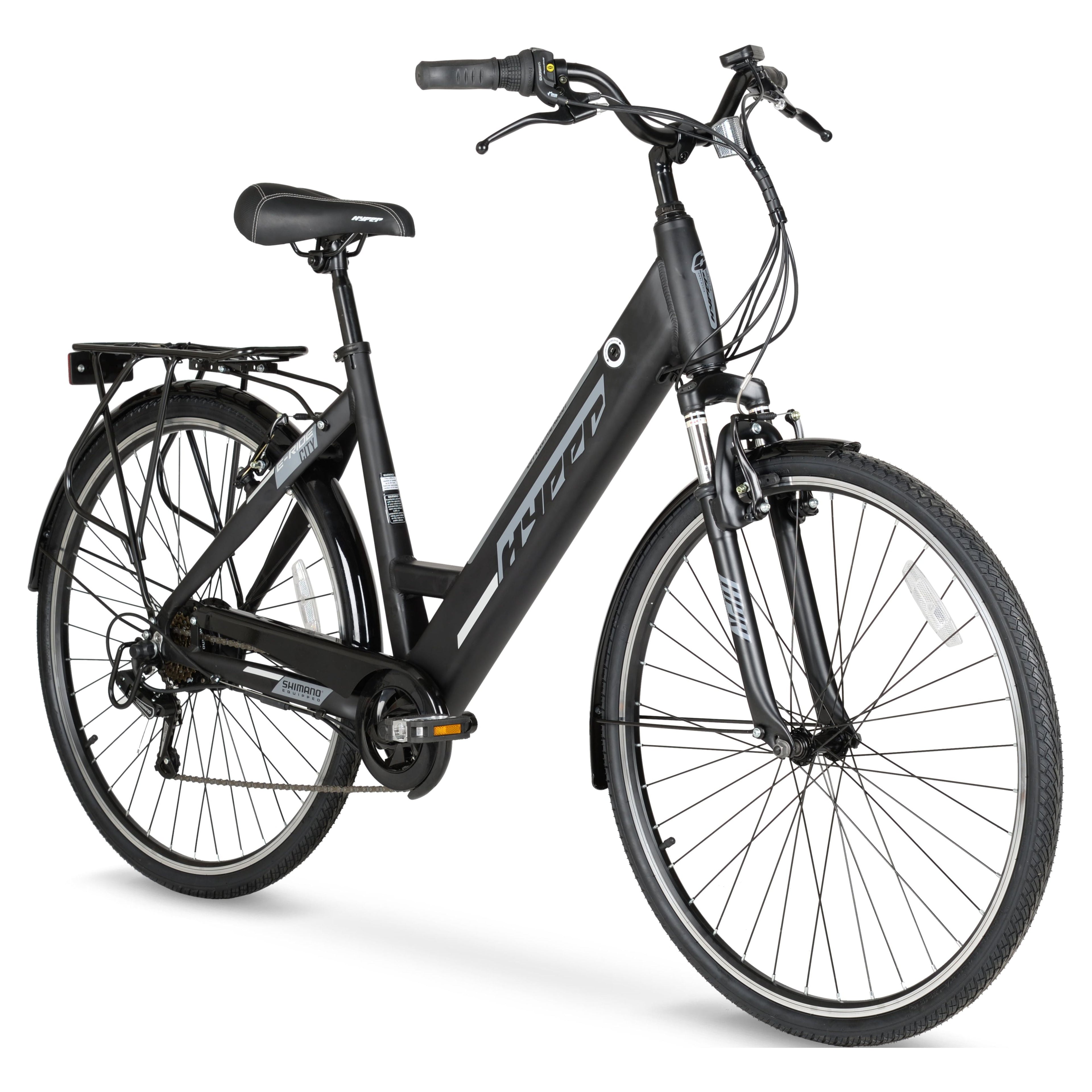 Hyper Bicycles 36V Class 2 700C Electric Commuter E-Bike, Adult Ages 13+, Pedal-Assist, 250W Motor, Black Electric Bikes