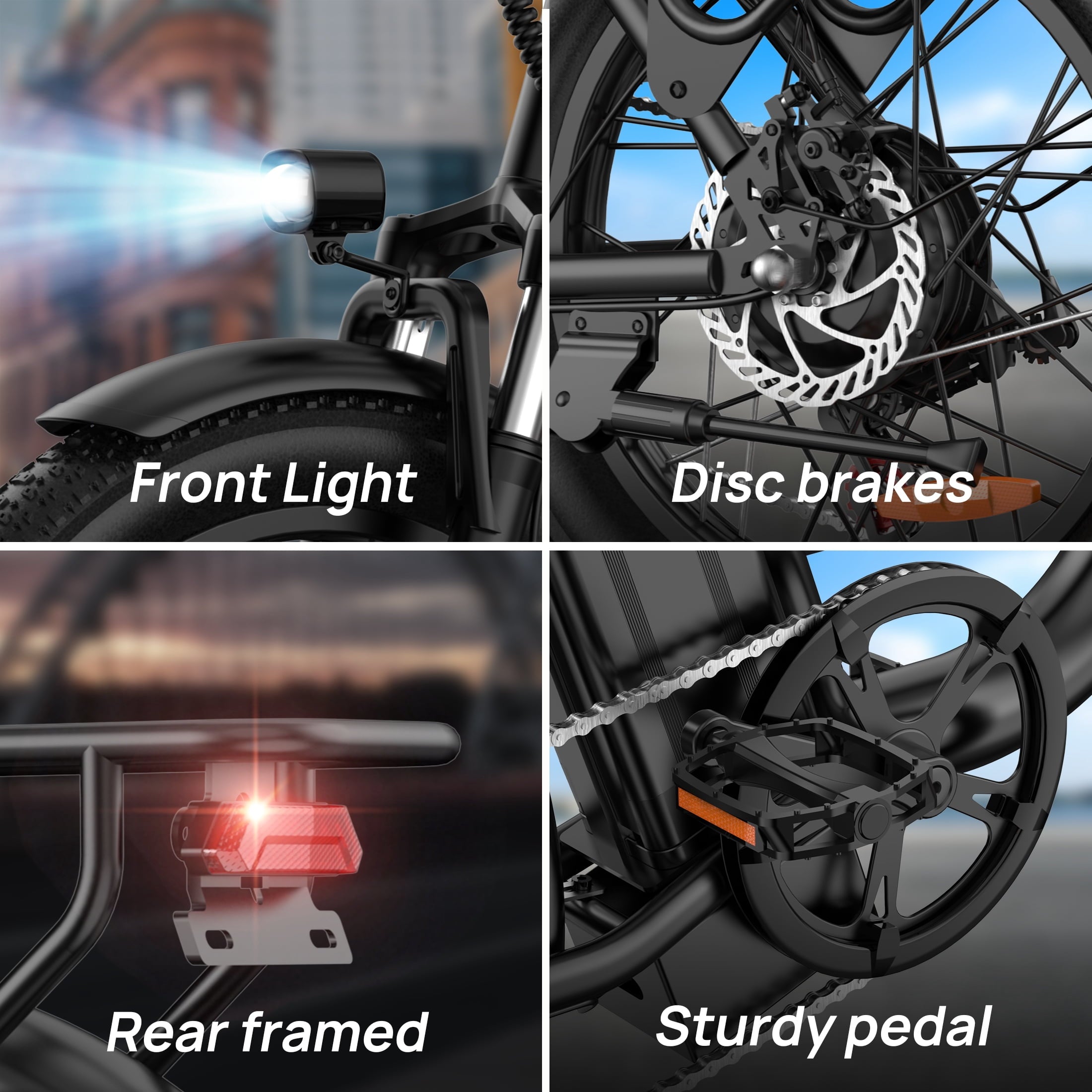 URLIFE 3.0 Fat Tire Ebike, 20 Electric Bicycles for Adult, 750W Peak Motor, 48V 13AH Remobavle Battery, 7-Speed Commuting Ebike, UL2849-Black Electric Bikes