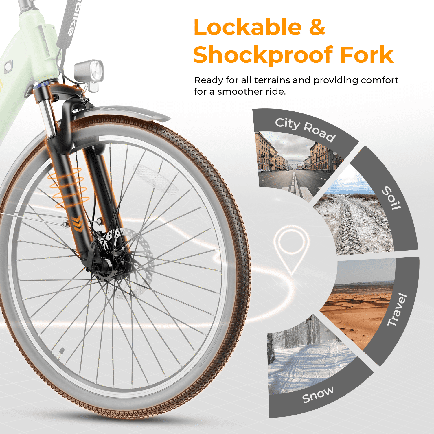 Heybike Cityscape 2.0 Electric Bike for Adults with 500W Motor, 36V 13AH Removable Battery Ebike, 26 Electric City Commuter Bike for Woman, 7-Speed and Front Suspension Bicycles UL2849 Electric Bikes