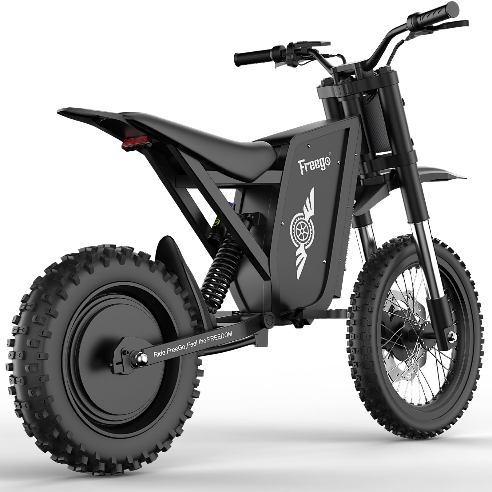 Freego X0 Electric Mountain Bike for Adults & Teens,3600W(Peak),60V 23AH Battery,40 MPH Top Speed,50 Miles Range,14/10 Tires,UL2849 Electric Bikes