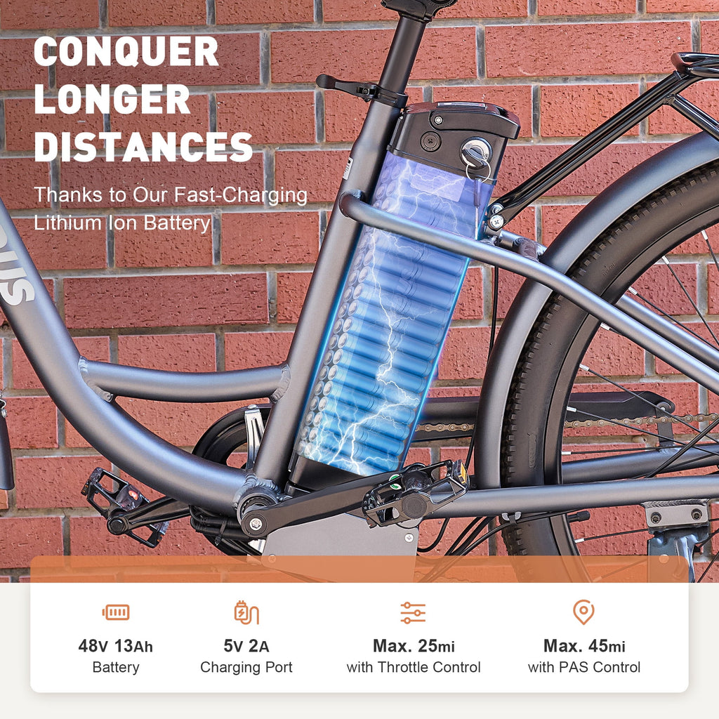 26 Electric Bike for Adults 7 Speed 20mph 500W Ebike for Women Men Seniors, Black Electric Bikes