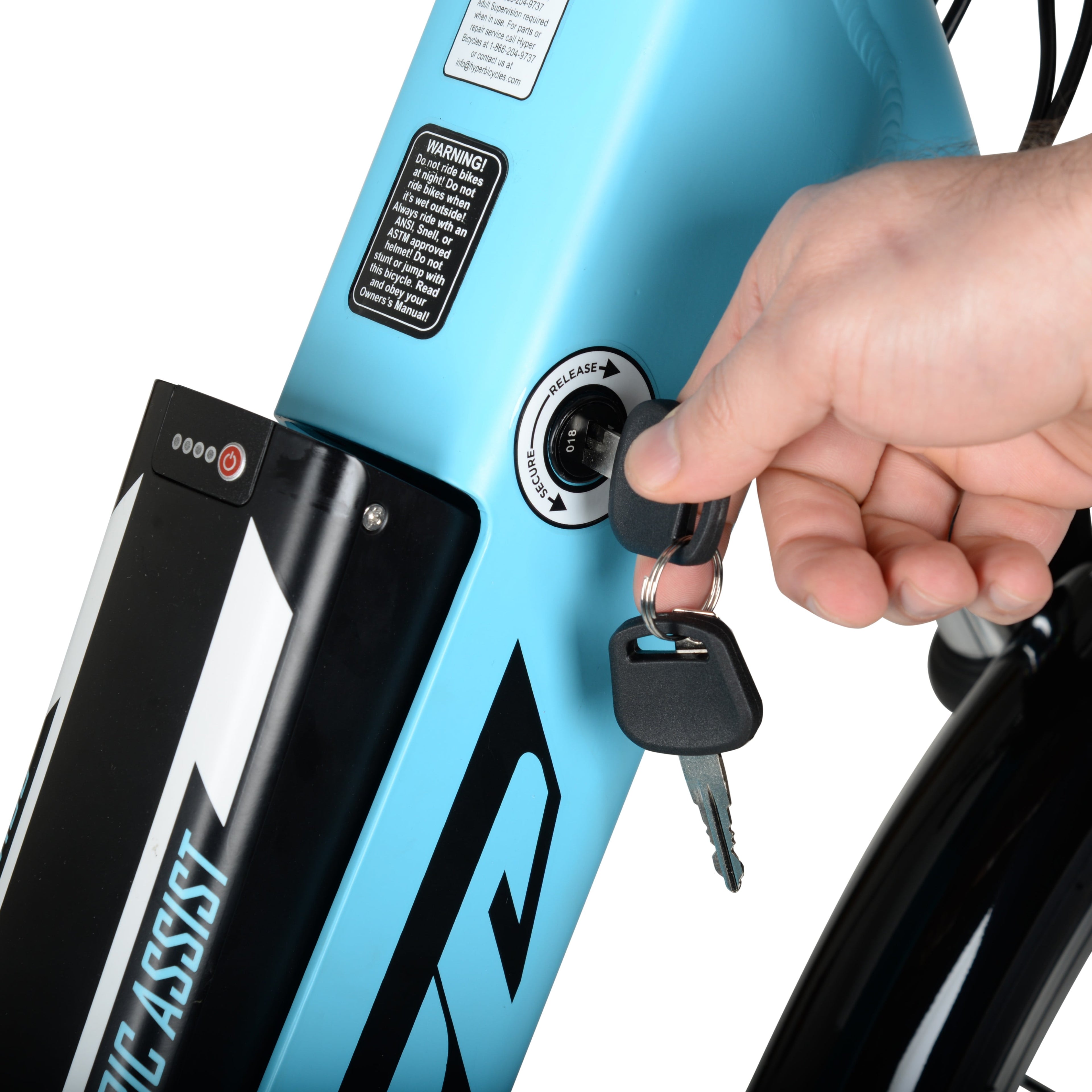 Hyper Bicycles E-Ride 700C 36V Electric Commuter E-Bike for Adults, Pedal-Assist, 250W Motor, Blue Electric Bikes