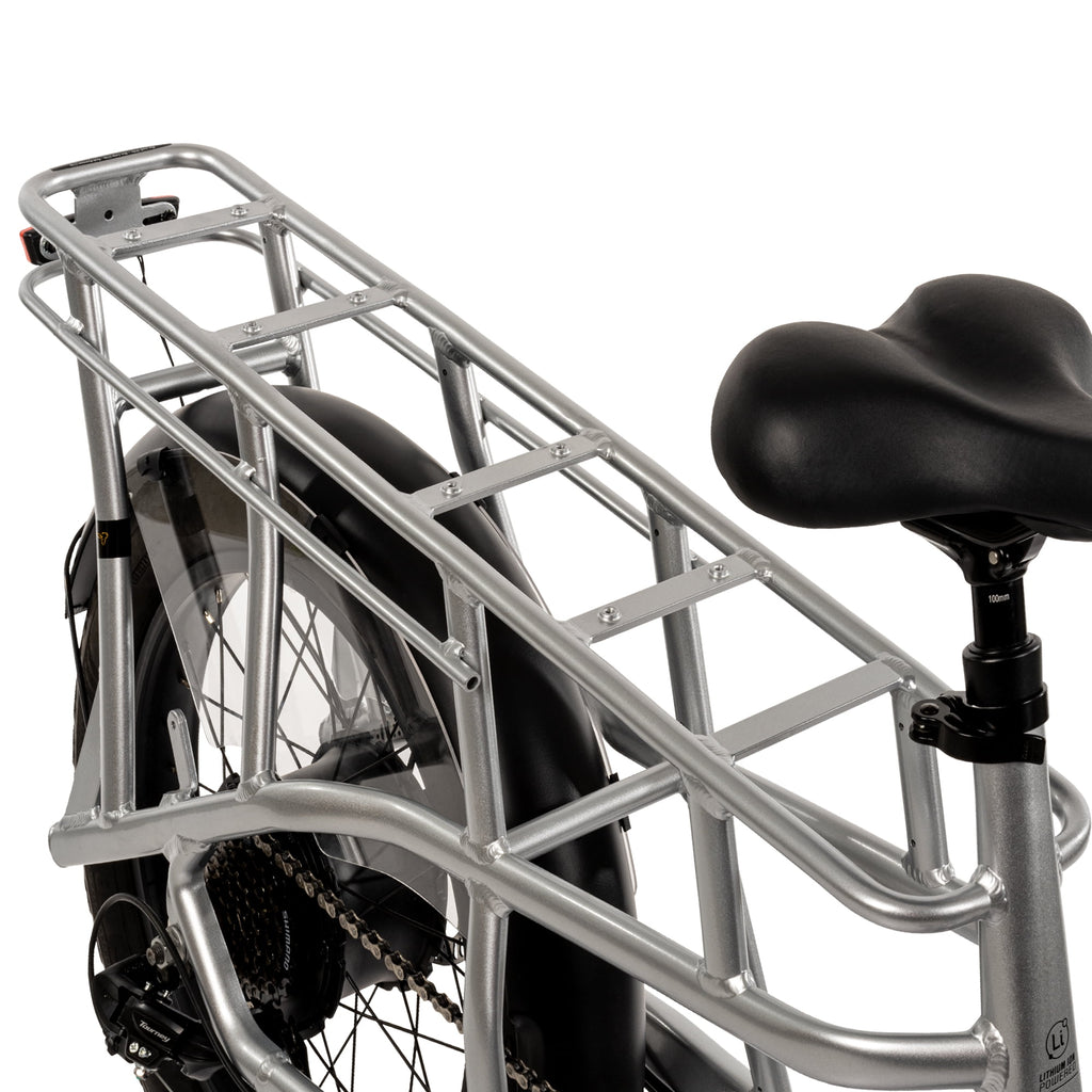 Buzz 24 Beekeeper 48V Electric Cargo Bike, Fits Riders 60+, Silver, Adult, Unisex Electric Bikes