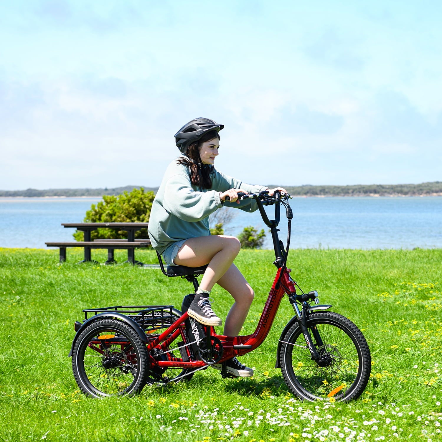 Addmotor CITYTRI E-310 PLUS Folding Electric Trike, 90MI Electric Tricycle for Adults, 750W 48V 20Ah 3 Wheel Electric Bikes, Step-Thru Etrike, Differential, Parking Brake Electric Bikes