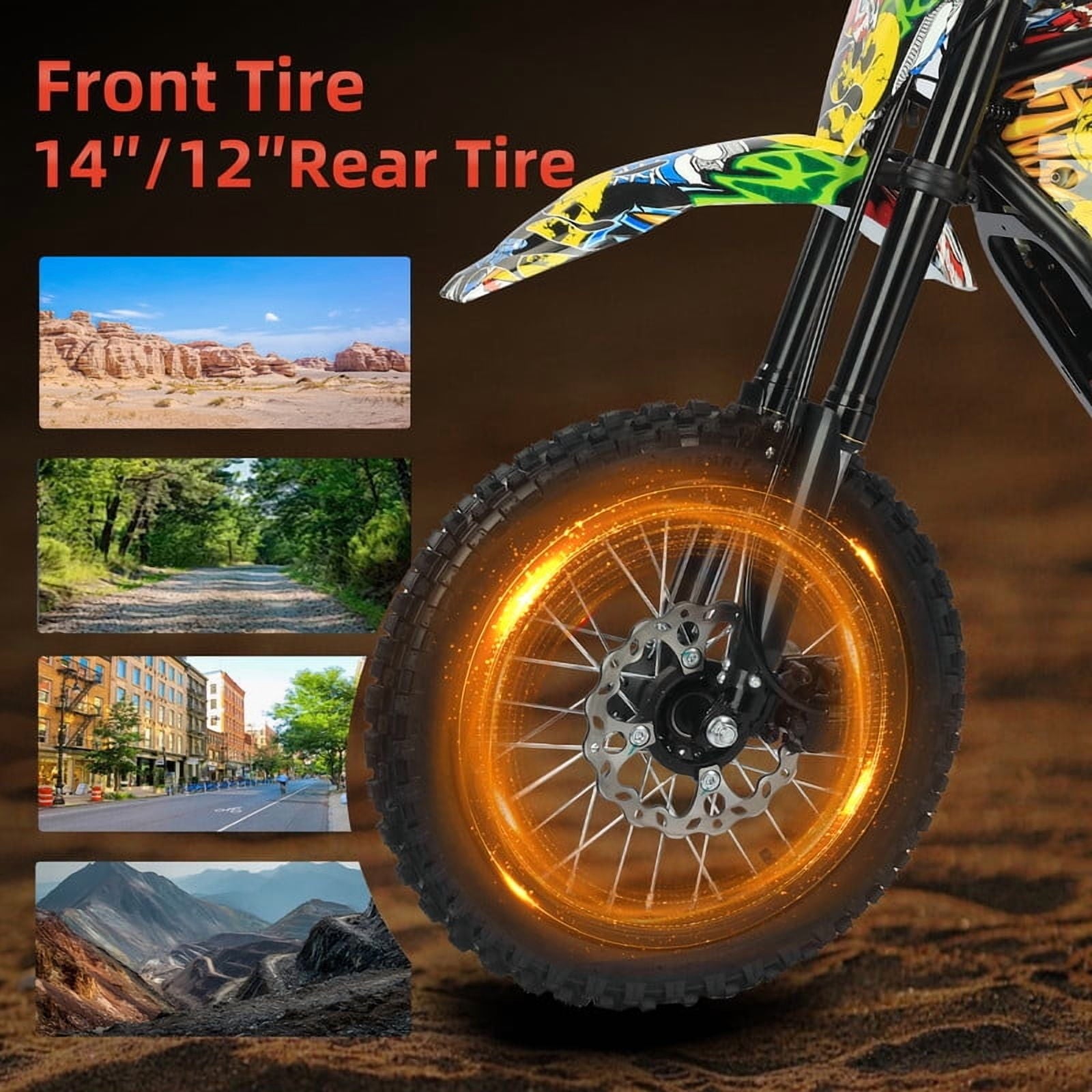 3000W(Peak) Off-Road E Mountain Bike for Teens & Adults– 37MPH, 48V 23AH Battery, 14/12 all terrain Fat Tires, Hydraulic Brakes UL2849 Electric Bikes
