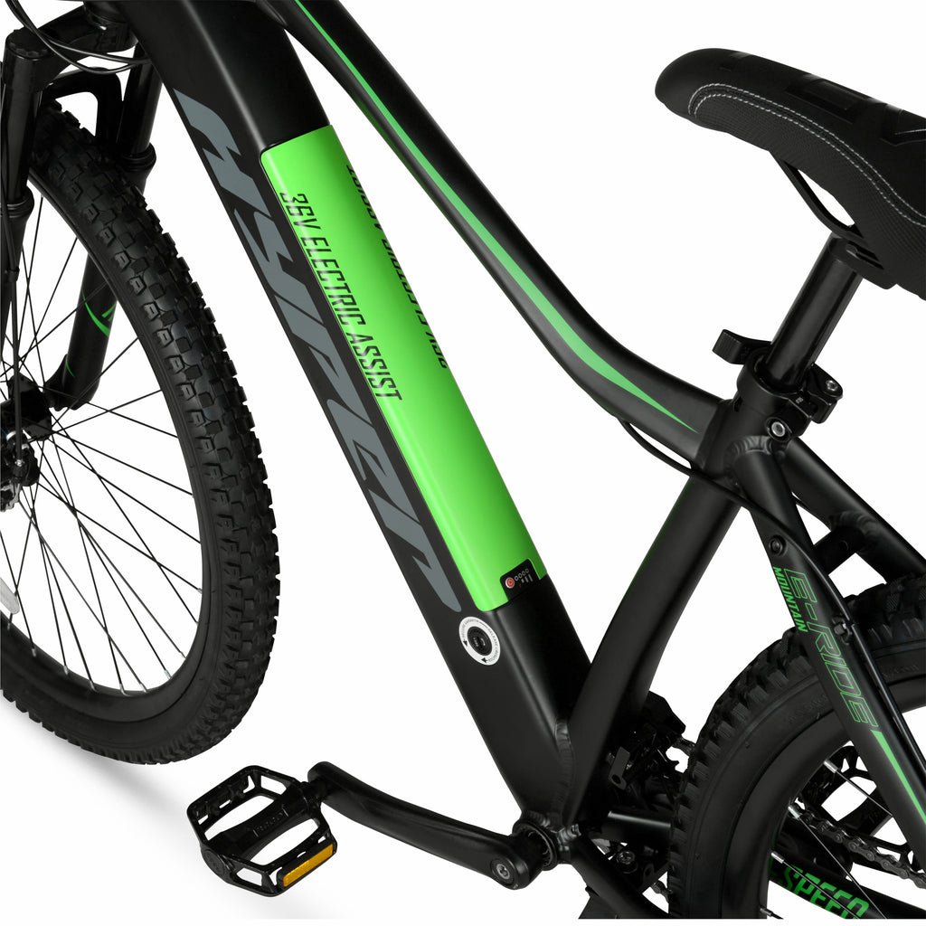 Hyper Bicycles 29 36V Class 2 Electric Mountain Bike, 350W Motor, Adult Ages 14+, Black Electric Bikes