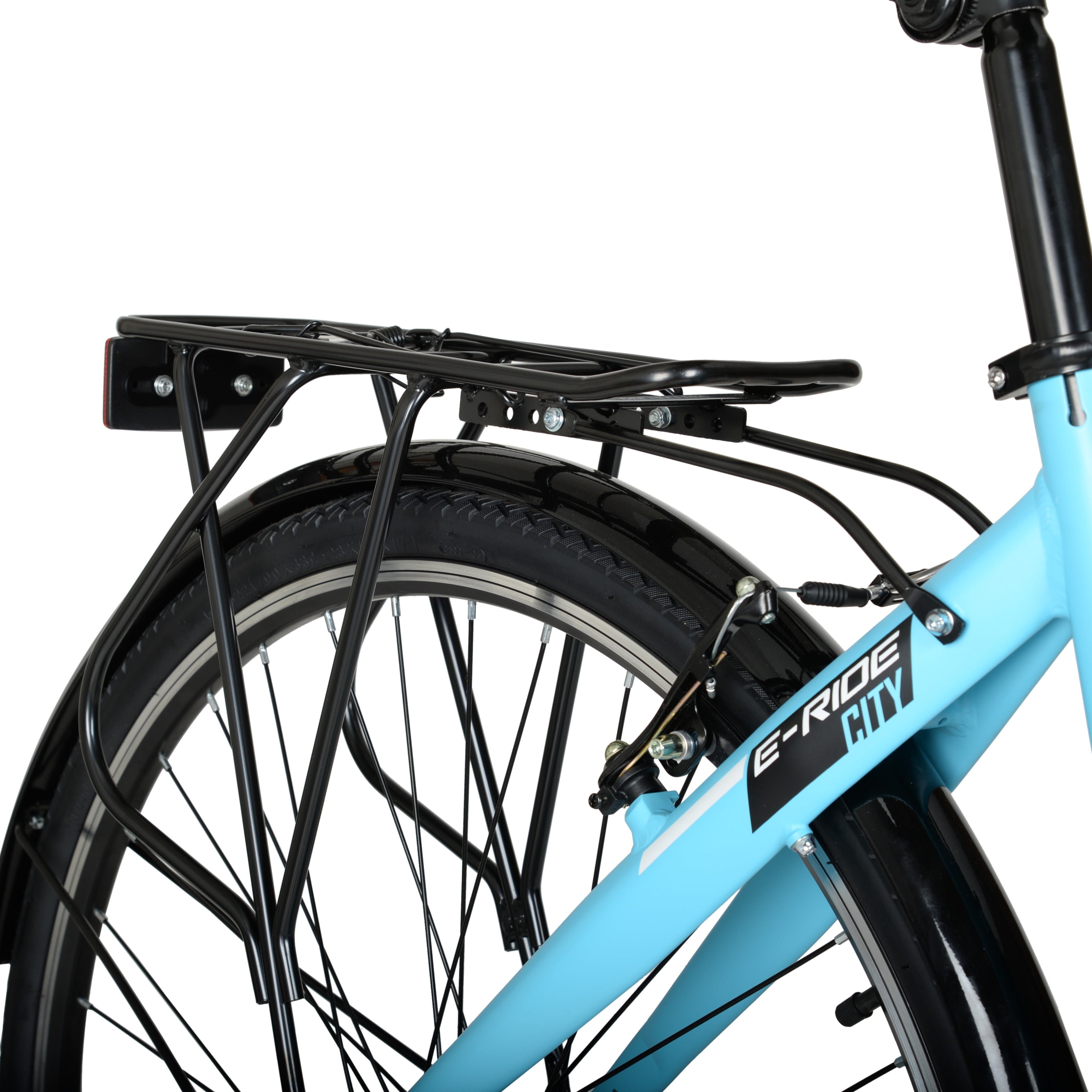 Hyper Bicycles E-Ride 700C 36V Electric Commuter E-Bike for Adults, Pedal-Assist, 250W Motor, Blue Electric Bikes