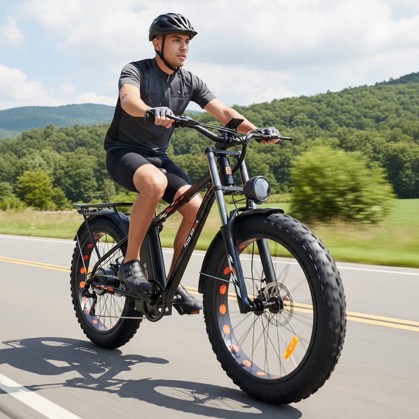 5TH WHEEL W29B 26 x 4 Fat Tire Electric Bike, 750W Motor Adult Ebike with 48V 15Ah Removable Battery, Electric Mountain Bicycle with 7 Speed, UL2849 Electric Bikes