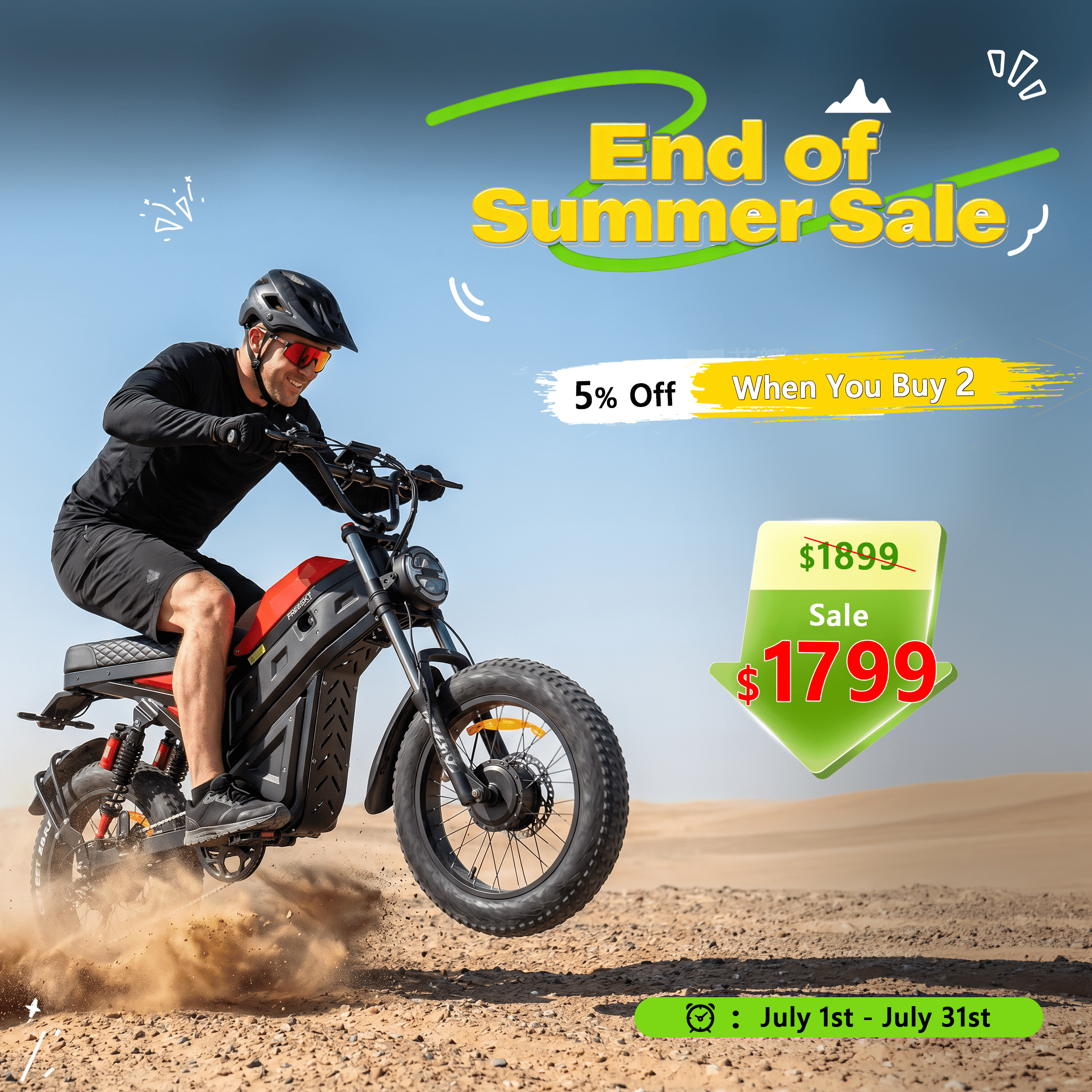 FREESKY 4000W Dual Motor Electric Bike for Adult, 2880WH 60AH Battery 38MPH 200 Miles, 20 Fat Tires Full Suspension AWD All Terrain Moped Electric Bikes