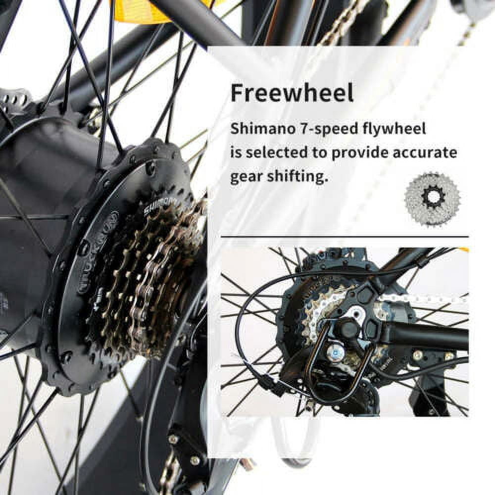 Aostirmotor Electric Mountain Bike, 750W Motor 48V 13AH Removable Lithium Battery Ebike with Rack, 26 4.0 inch Fat tire Bike, Electric Bicycle for Adults(Black)UL2849 Electric Bikes