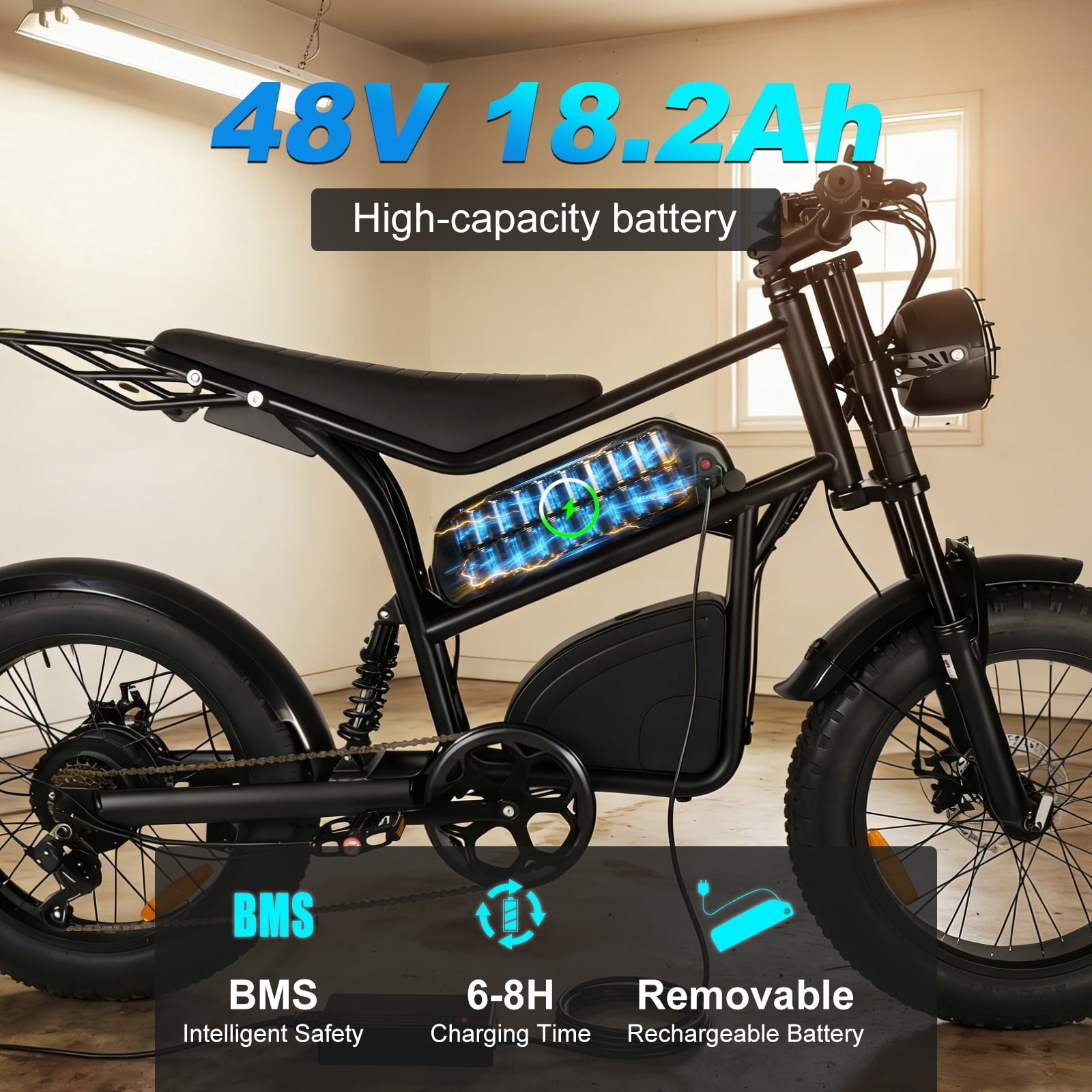 Smartravel Electric Bike for Adults ,1200W Peak Motor 20MPH 45+ Miles 48V 18.2Ah Removable Battery, 20x4 Fat Tire 7-Speed Mountain Commuter Ebike ,UL 2849 Electric Bikes