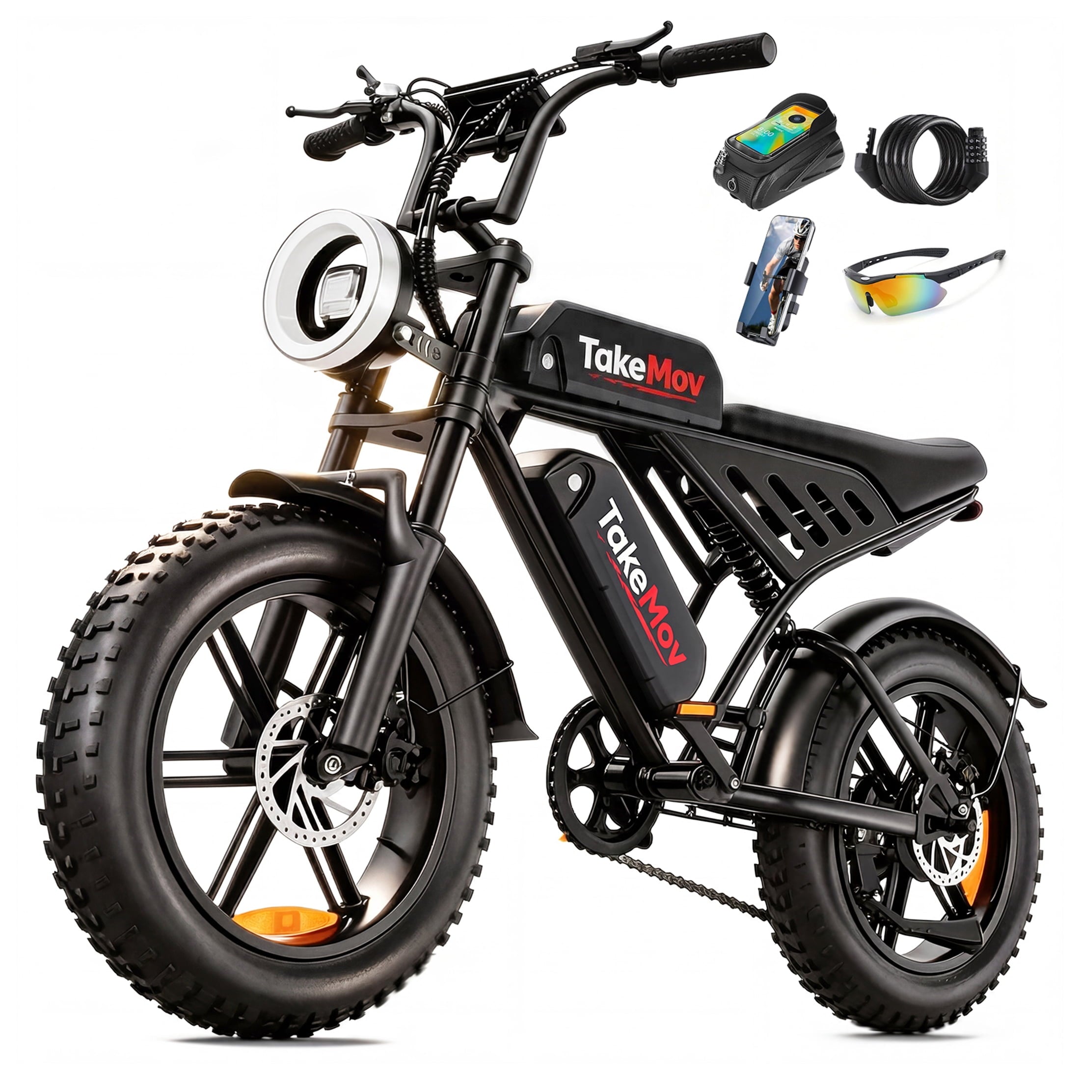 TakeMov Electric Bike for Adults, 750W Peak 1500W Motor, 33MPH & 60 Miles, 20x4 Fat Tire E-Mountain Bike, NFC Unlock, 48V/15AH, UL2849 Certified Electric Bikes