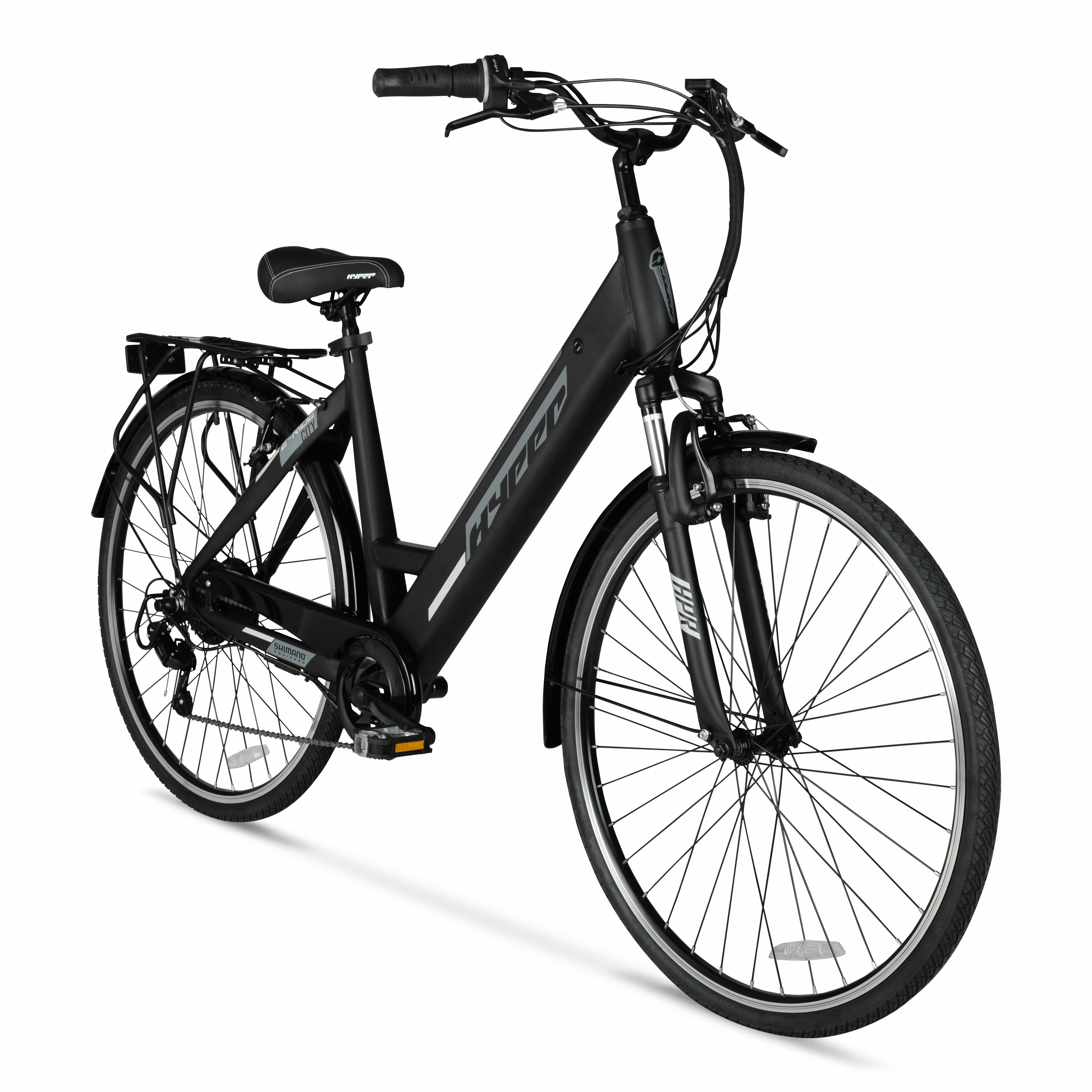 Hyper Bicycles 36V Class 2 700C Electric Commuter E-Bike, Adult Ages 13+, Pedal-Assist, 250W Motor, Black Electric Bikes