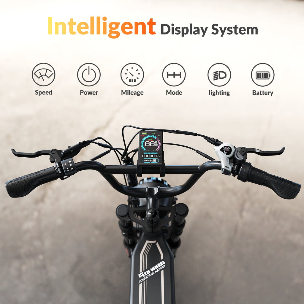 5TH WHEEL LB16 750W Electric Bike for Adults, 20 × 4 Fat Tire E Mountain Bikes, 48V 14.5Ah Removable Battery, Front Suspension, 7-Speed UL2849 Electric Bikes