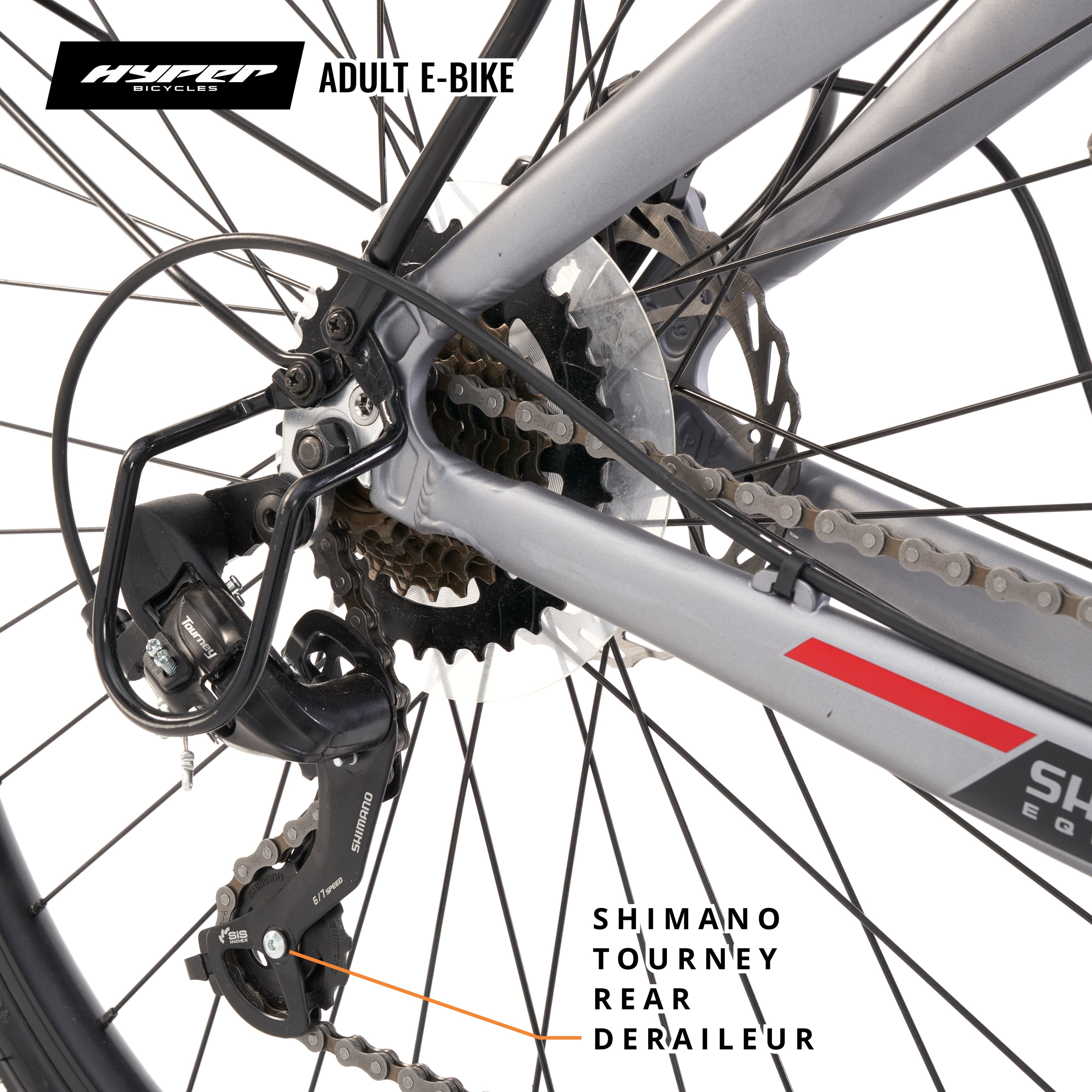 Hyper Bicycles 36V 700C Electric Commuter E-Bike, Adult Ages 13+, 250W Motor, Matte Gray Electric Bikes
