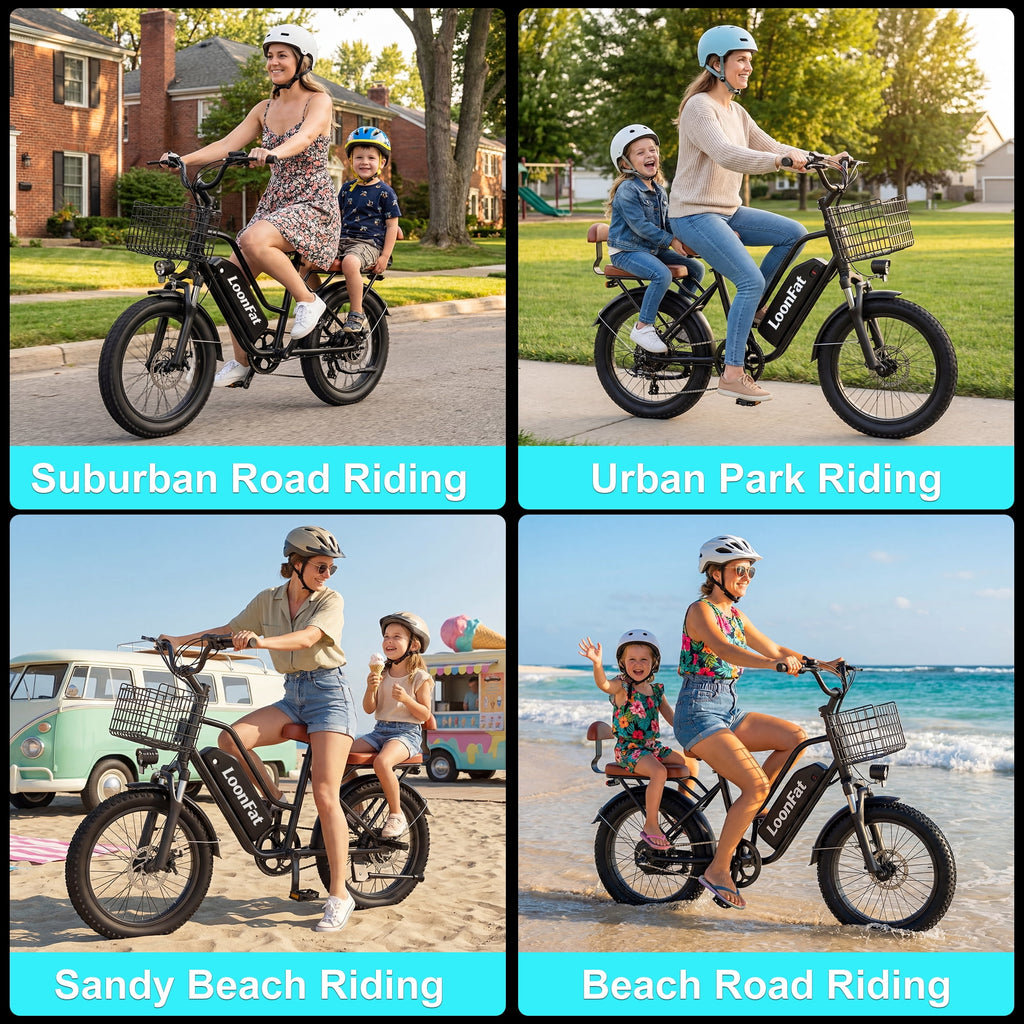 Loonfat Electric Bike for Women Men, 25MPH Peak 1000W Ebikes for Adults, 48V 15.6Ah Battery, 70 Miles Range, Step Through Commuter E-Bike, UL2849 Electric Bikes