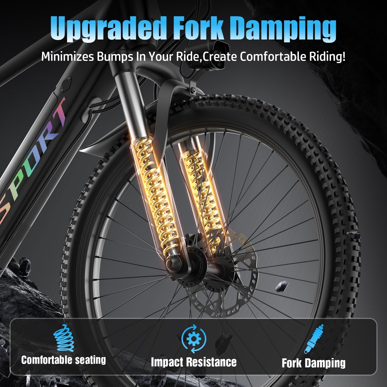 F28-1500W Peak 26 Electric Mountain Bike for Adults,48V 10.5A Off-Road E-Dirt Bike (Removable Battery）55 Mile Range,LCD Display,365 lbs Capacity,Pneumatic Tires-UL2849 Certified (Camp,Trail Rid) Electric Bikes