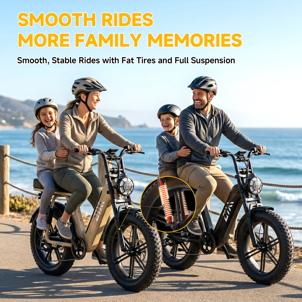 TST Electric Bike for Women, 750W Motor 48V15AH Battery, 20x4 Fat Tire, Hydraulic Disc Brakes, Full Suspension, UL2849 Electric Bikes