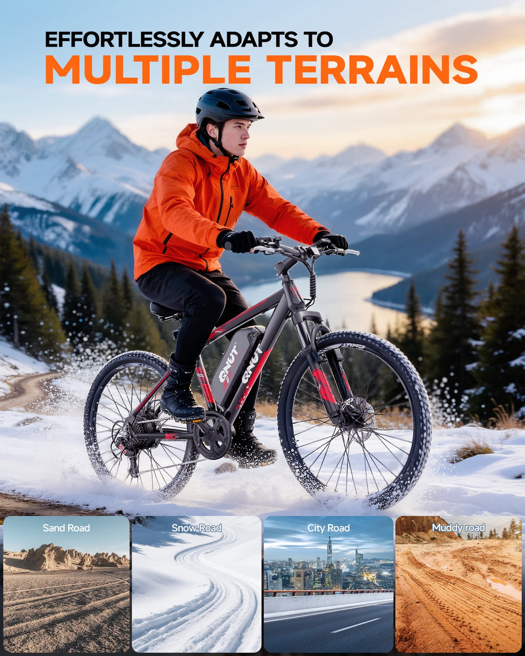 QNUT Victor 4.0 Electric Bicycle for Adults&Teens,Peak 750W,40-Mile Range,20MPH,7-Speed,7.8Ah Removable Battery,26,Dual Disc Brakes,Mountain E-MTB,Commuter Road Bike,UL2849 Electric Bikes
