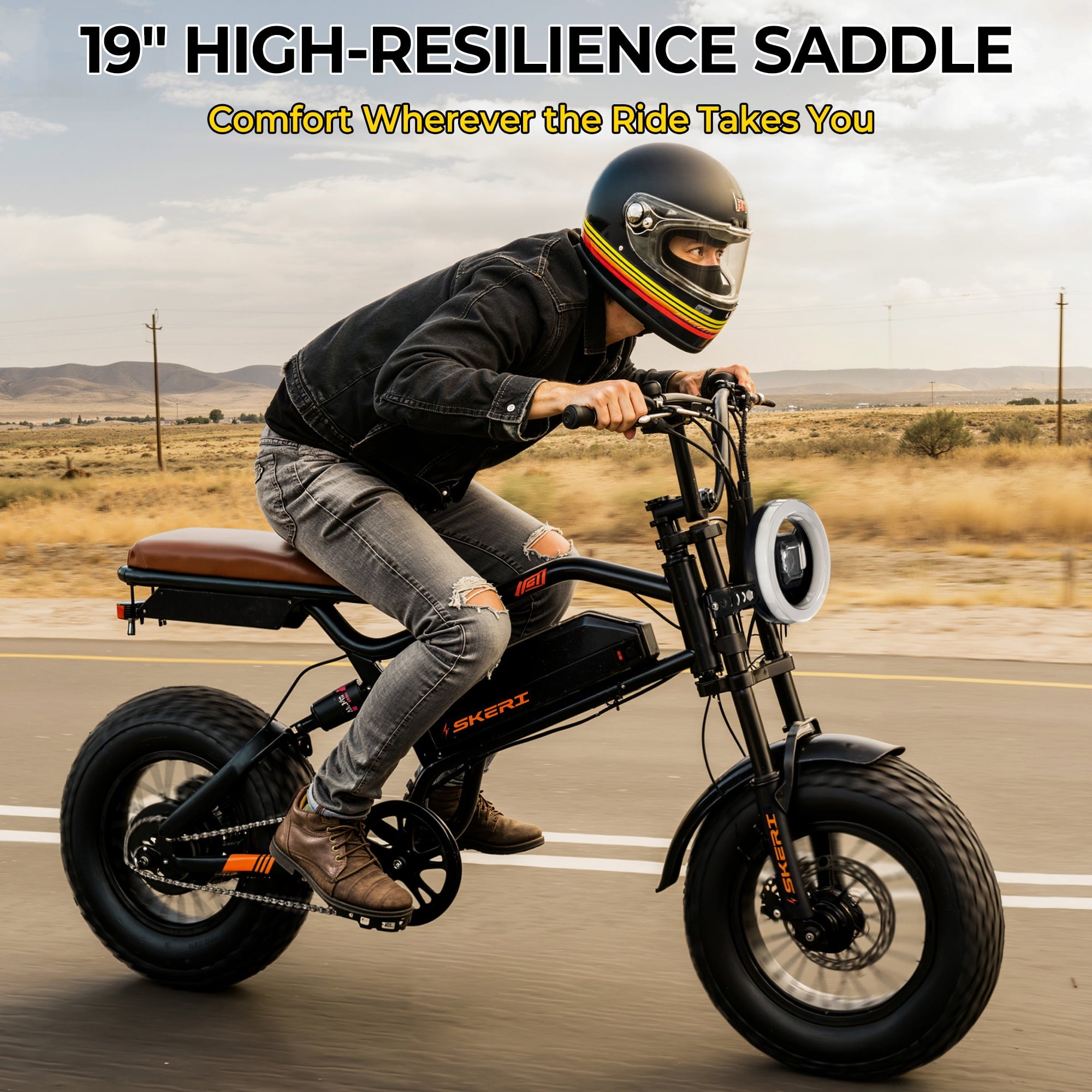Skeri 750W (Peak 1000W) Electric Bike, 16” x 4” Fat Tire Dual Suspension E-Mountain Bikes, 48V 13Ah Battery UL2849 Electric Bikes