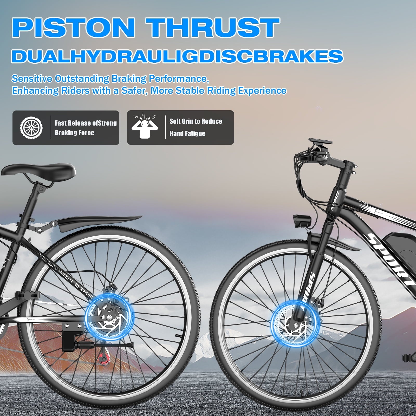 1200W Adult Electric Mountain Bike, 48V 10A Removable Battery-65 Miles, 26 Professional Shock Absorbing Tires,30MPH Off-Road Motorcycle,7 Speed Ebike,UL2849 Electric Bikes