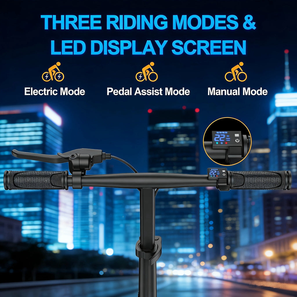 Electric Bike for Adults, 500W Motor, 20 MPH Max Speed Folding Ebike, 14 Electric Bicycles, Max 30 Miles Range (Pedal Assist Mode), Mini E Bikes Electric Bikes