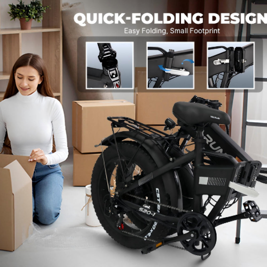 VARUN 20Folding Electric Bike for Adults,Ebike with 750W Peak Motor,48V 624Wh Removable Battery,25 mph,up to 62 miles Range,7-Speed Gears,LCD Display Electric Bikes