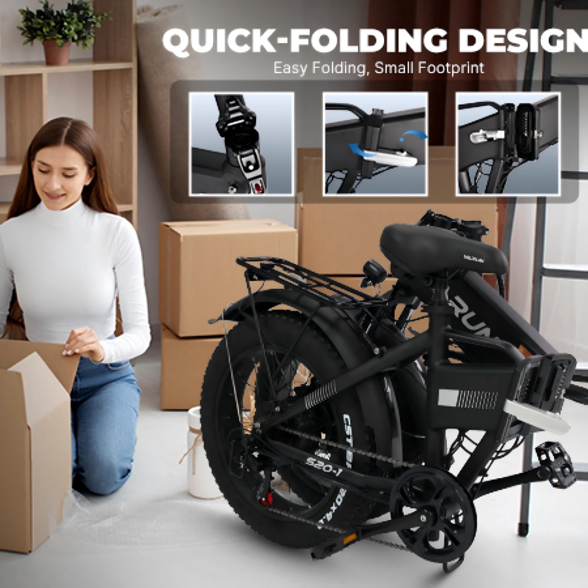 VARUN 20Folding Electric Bike for Adults,Ebike with 750W Peak Motor,48V 624Wh Removable Battery,25 mph,up to 62 miles Range,7-Speed Gears,LCD Display Electric Bikes