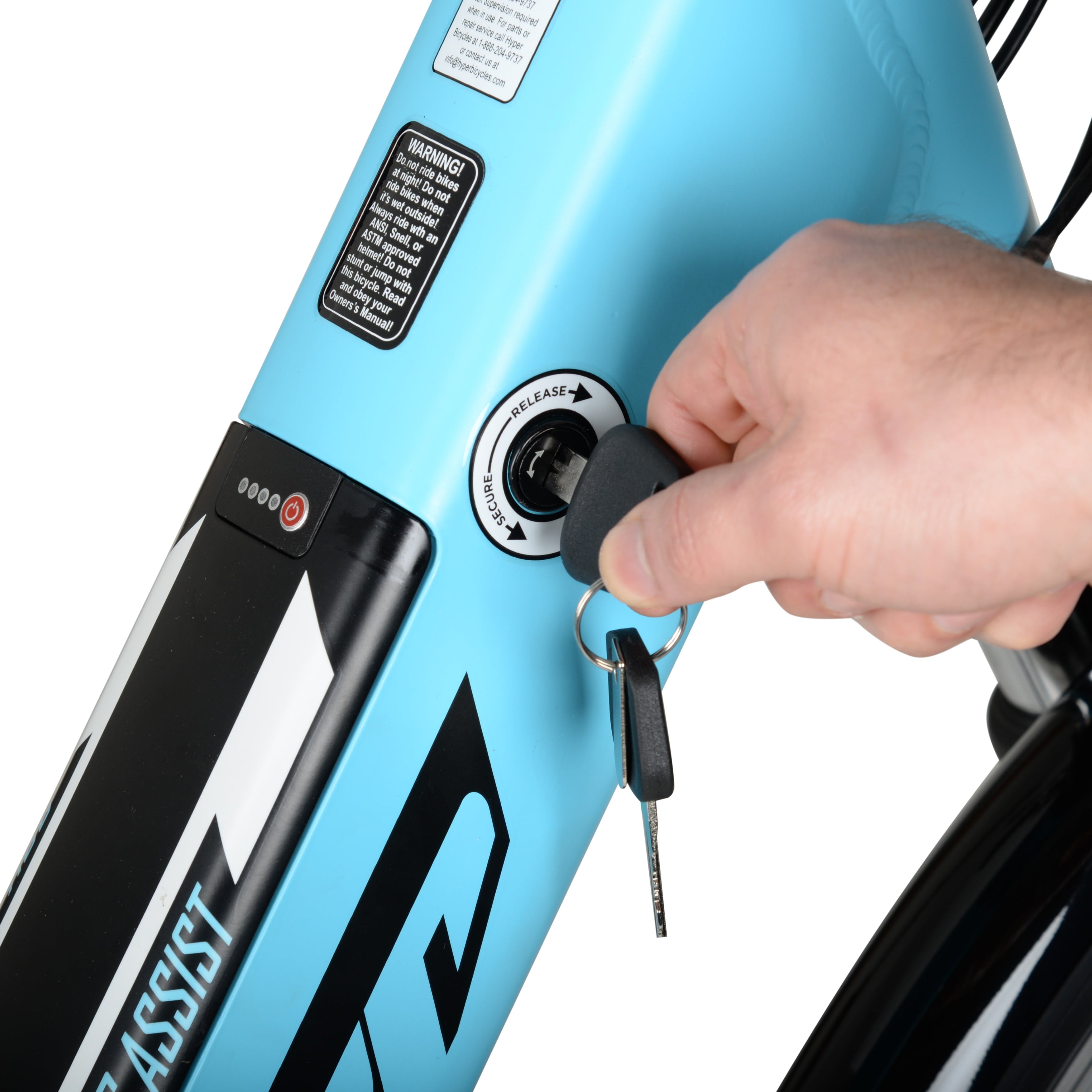 Hyper Bicycles E-Ride 700C 36V Electric Commuter E-Bike for Adults, Pedal-Assist, 250W Motor, Blue Electric Bikes