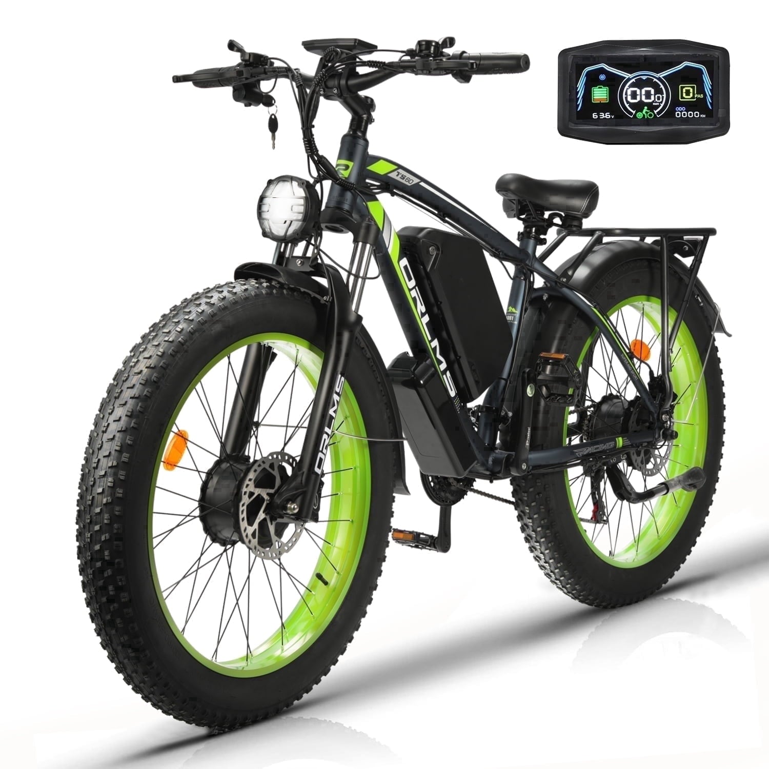 6000W Electric Bike, 60V 25AH Battery Ebike for Adults, Dual Motor AWD Ebike 50MPH 21-Speed ,Long Range Mountain EBike with 26 x 4.0 Fat Tire, All-Road Mountain Bike UL2849 Electric Bikes