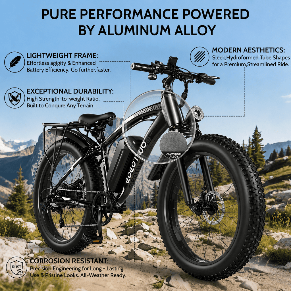 EOEOTWO 26 Fat Tire Electric Bike for Adults 1500W Peak Motor, 48V 15Ah Removable Battery, 34 MPH Fast E-Bike with 60-Mile Range, All-Terrain Mountain Bicycle with Front Suspension, UL2849 Certified Electric Bikes