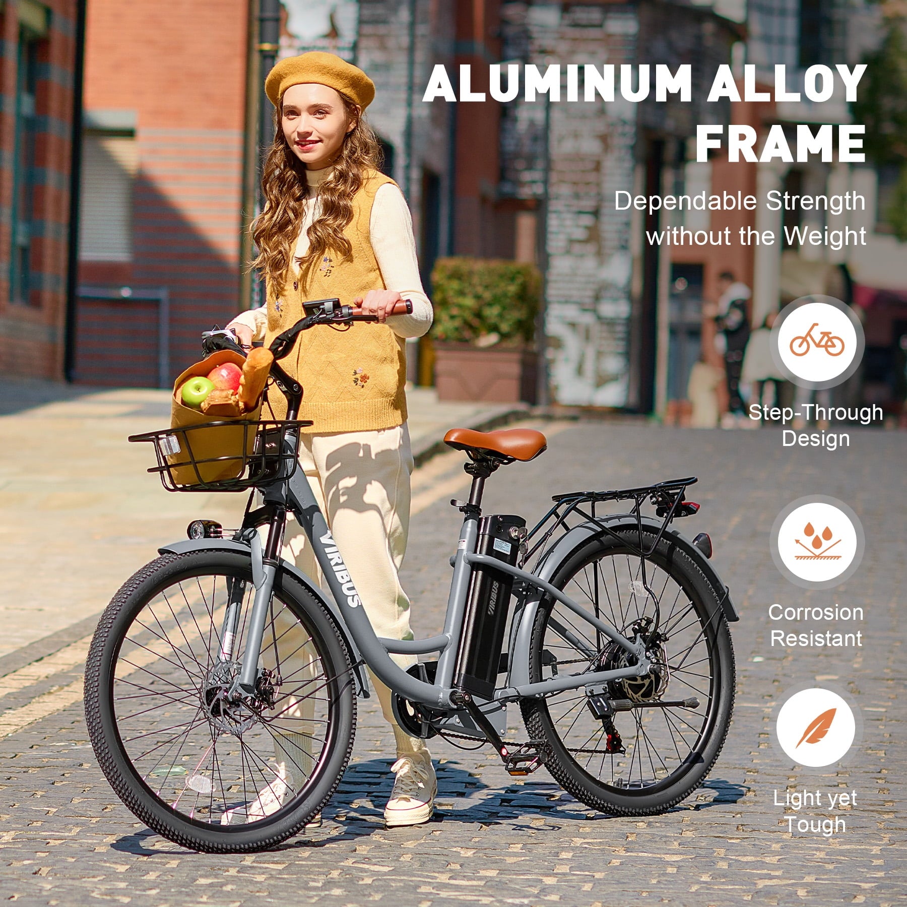 26 Electric Bike for Adults 7 Speed 20mph 500W Ebike for Women Men Seniors, Black Electric Bikes