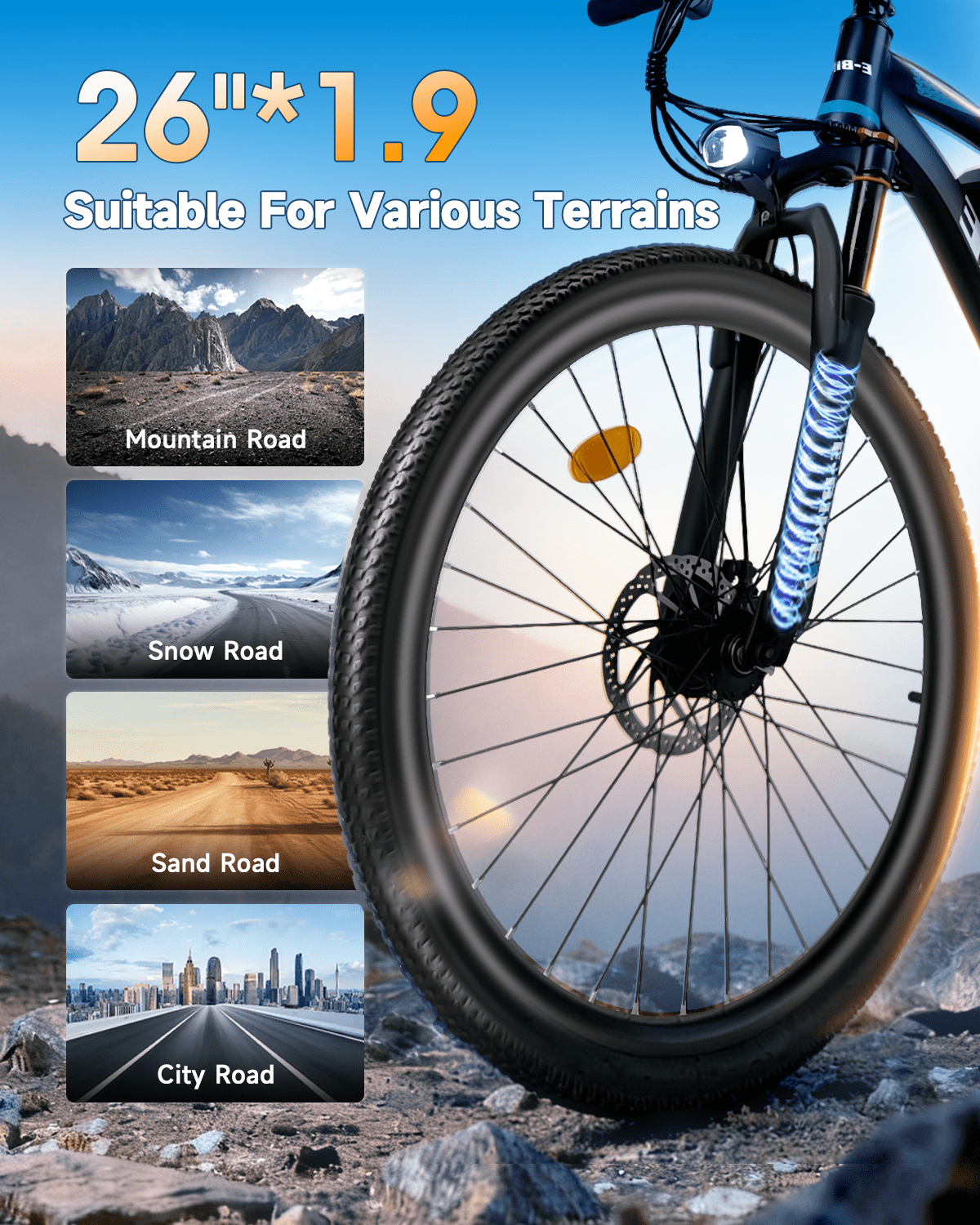 Bycyla Electric Bike for Adults,26 Electric Bike,40+ Miles,7-Speed,25Mph Power by 750W(Peak) Motor Mountain Ebike,Full Shock Absorber,Electric Bicycles for Commuting,E-Bike,UL 2849 Electric Bikes
