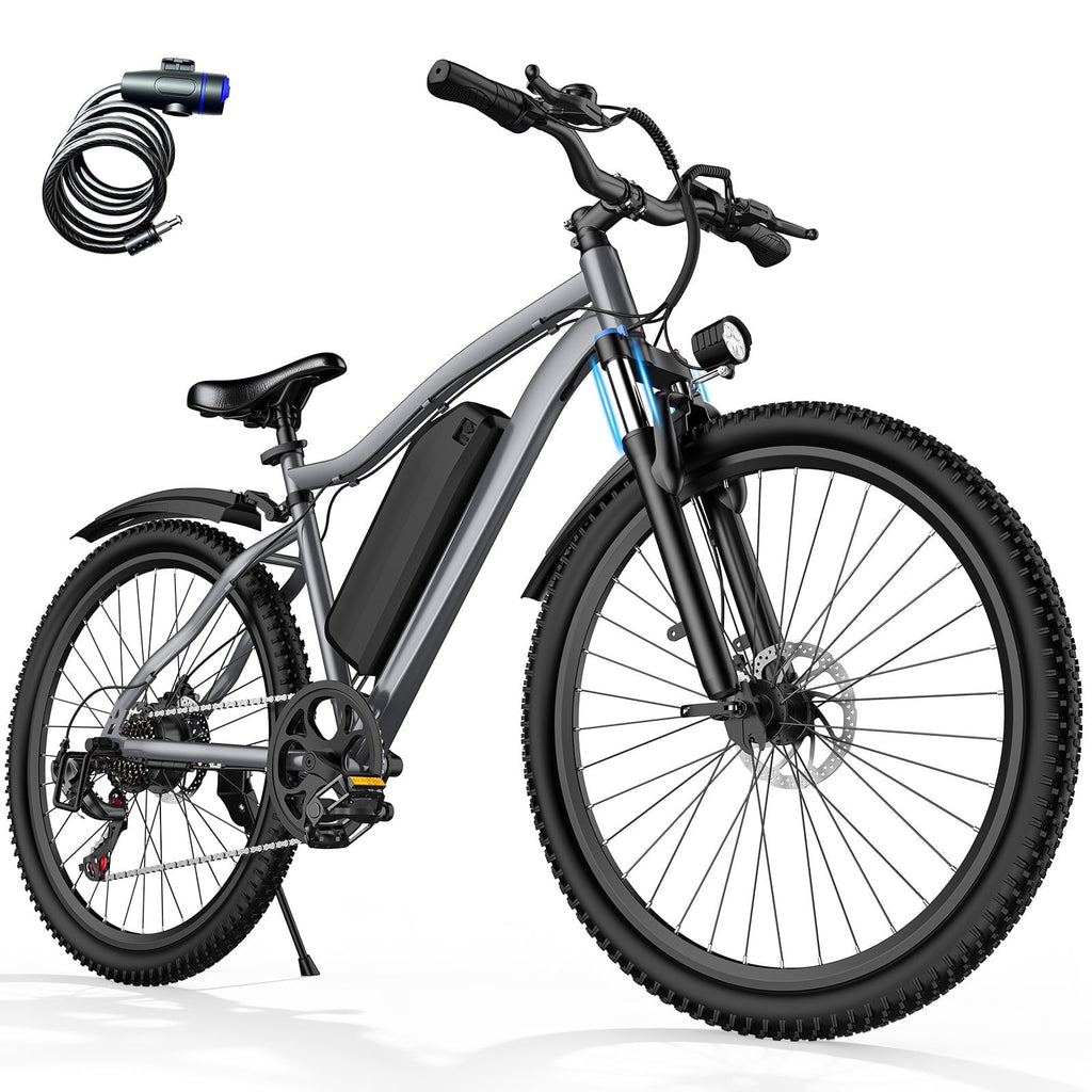 Terrosor 720W Peak Electric Bike, 48V 10.4Ah, 25MPH, 50Miles Range, 26''x2.12'' Tire Mountain Ebike,7 Speeds, Removable Battery,Adult Electric Bicycle, UL2849 Electric Bikes
