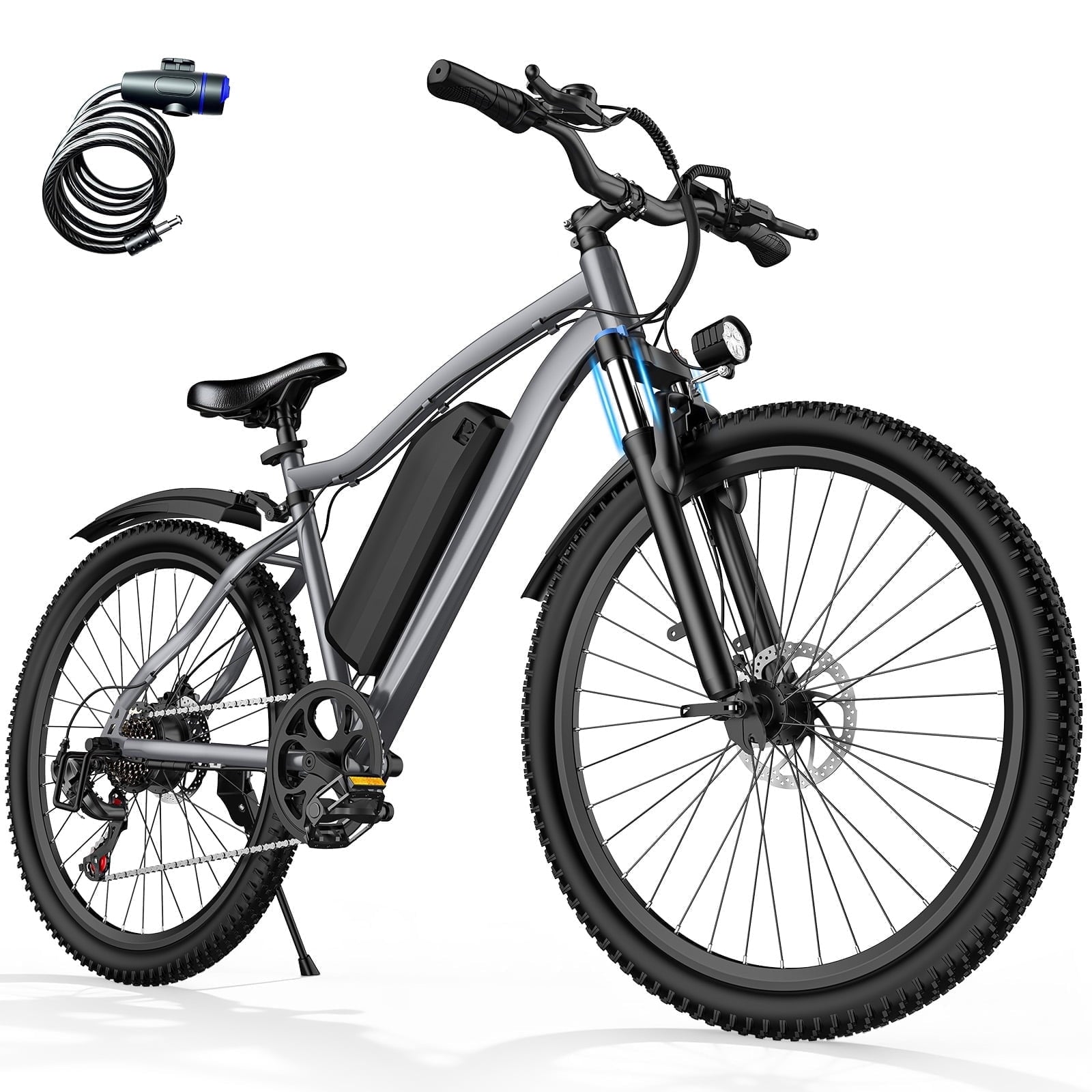 Terrosor 720W Peak Electric Bike, 48V 10.4Ah, 25MPH, 50Miles Range, 26''x2.12'' Tire Mountain Ebike,7 Speeds, Removable Battery,Adult Electric Bicycle, UL2849 Electric Bikes