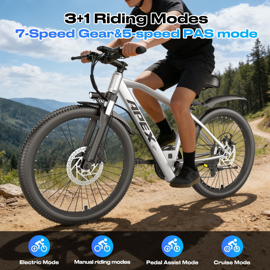 26 Electric Bike for Adults - 1200W Peak Motor, 28 MPH, 50 Mile Range, Removable 36V 13Ah Battery, 7-Speed, UL2849 Certified Commuter E-Bike Electric Bikes