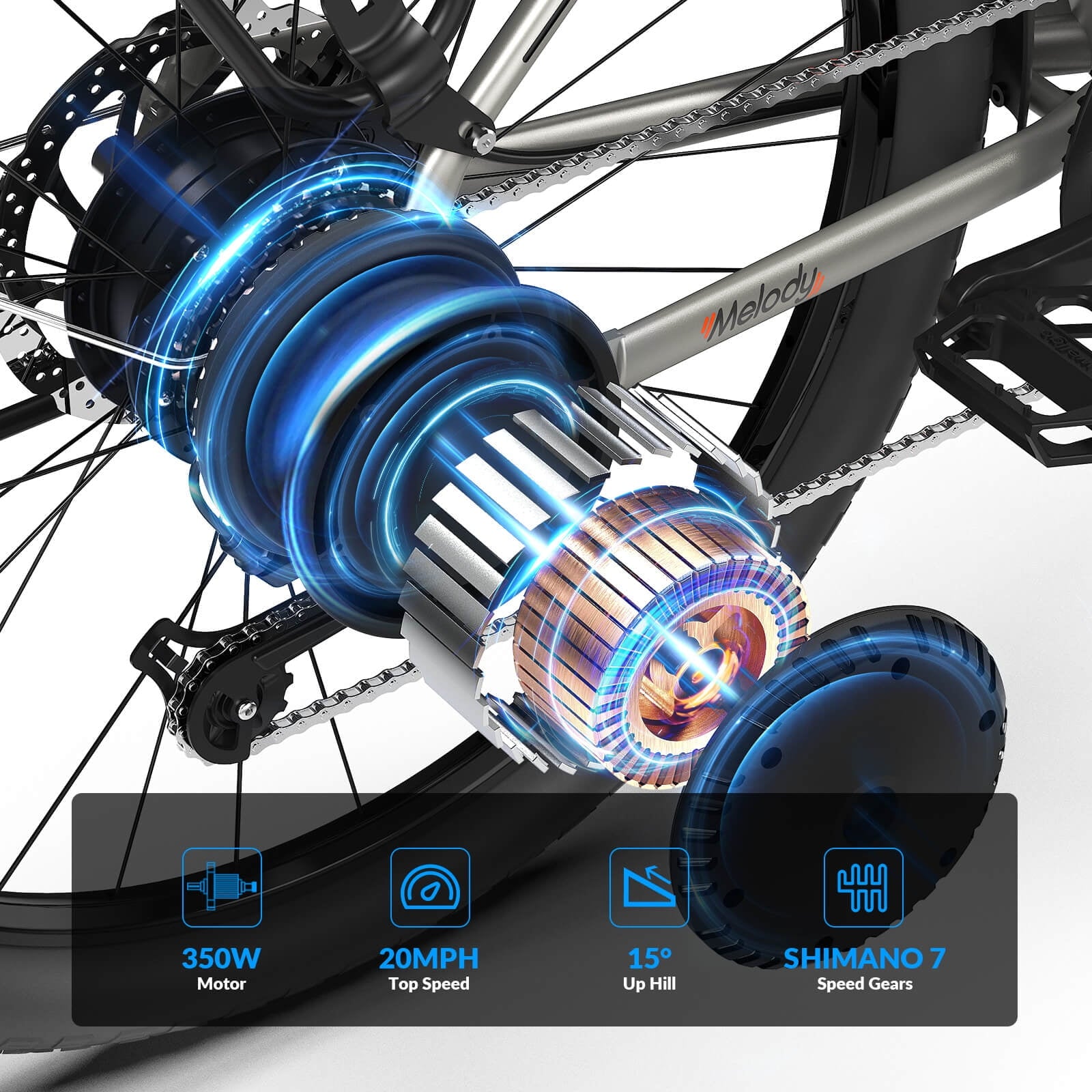 5TH WHEEL W18B Electric Bike for Adult with 350W Motor, 26 Electric Mountain Bike with 36V 10.4Ah Removable Battery Ebike, Electric Bicycle with 7 Speed, UL2849 Electric Bikes